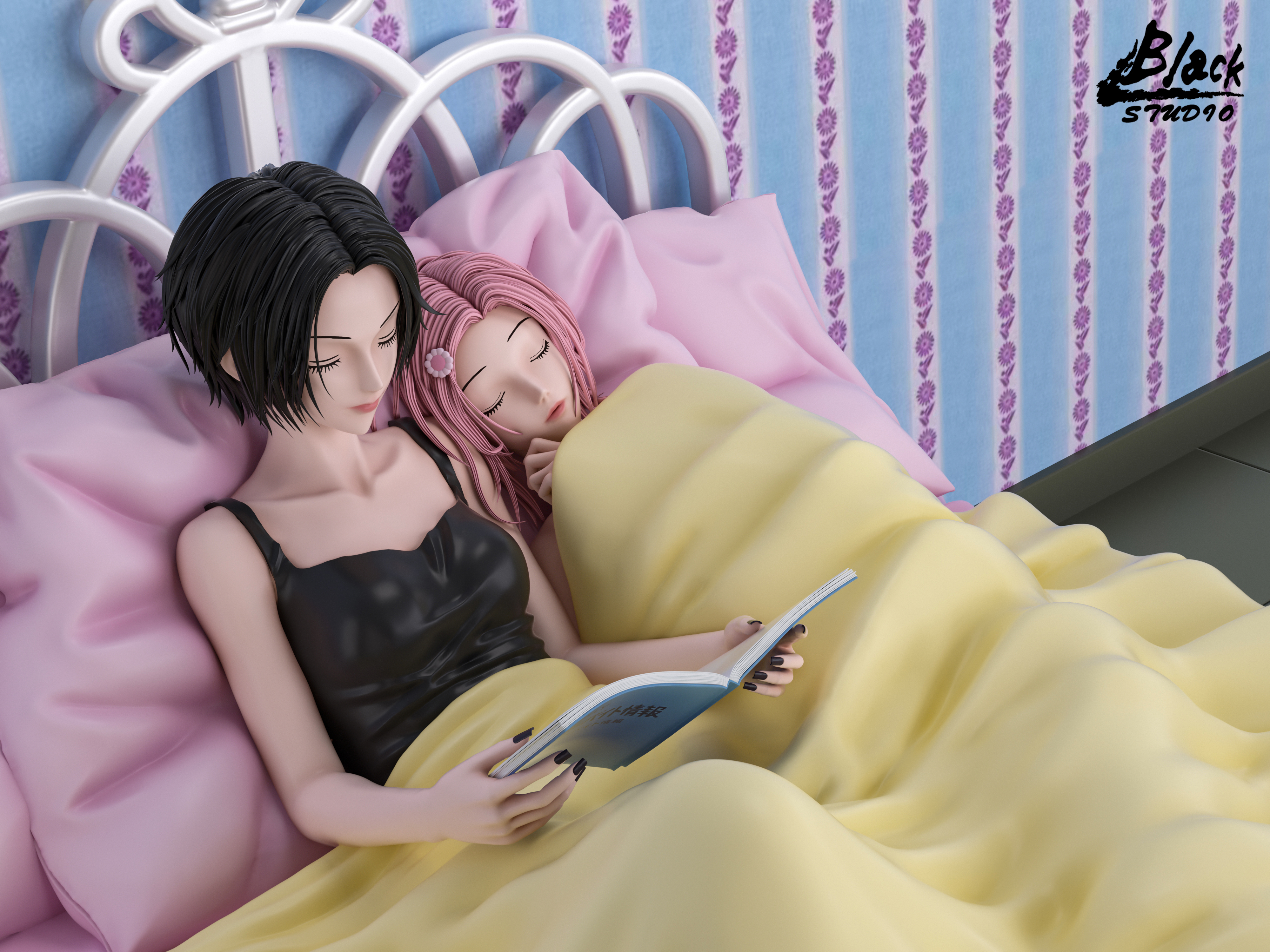 【Pre-sale】‌1/6 Scale Story Telling Bedding Time Oosaki Nana and Komatsu Nana-Nana-BLACK Studio