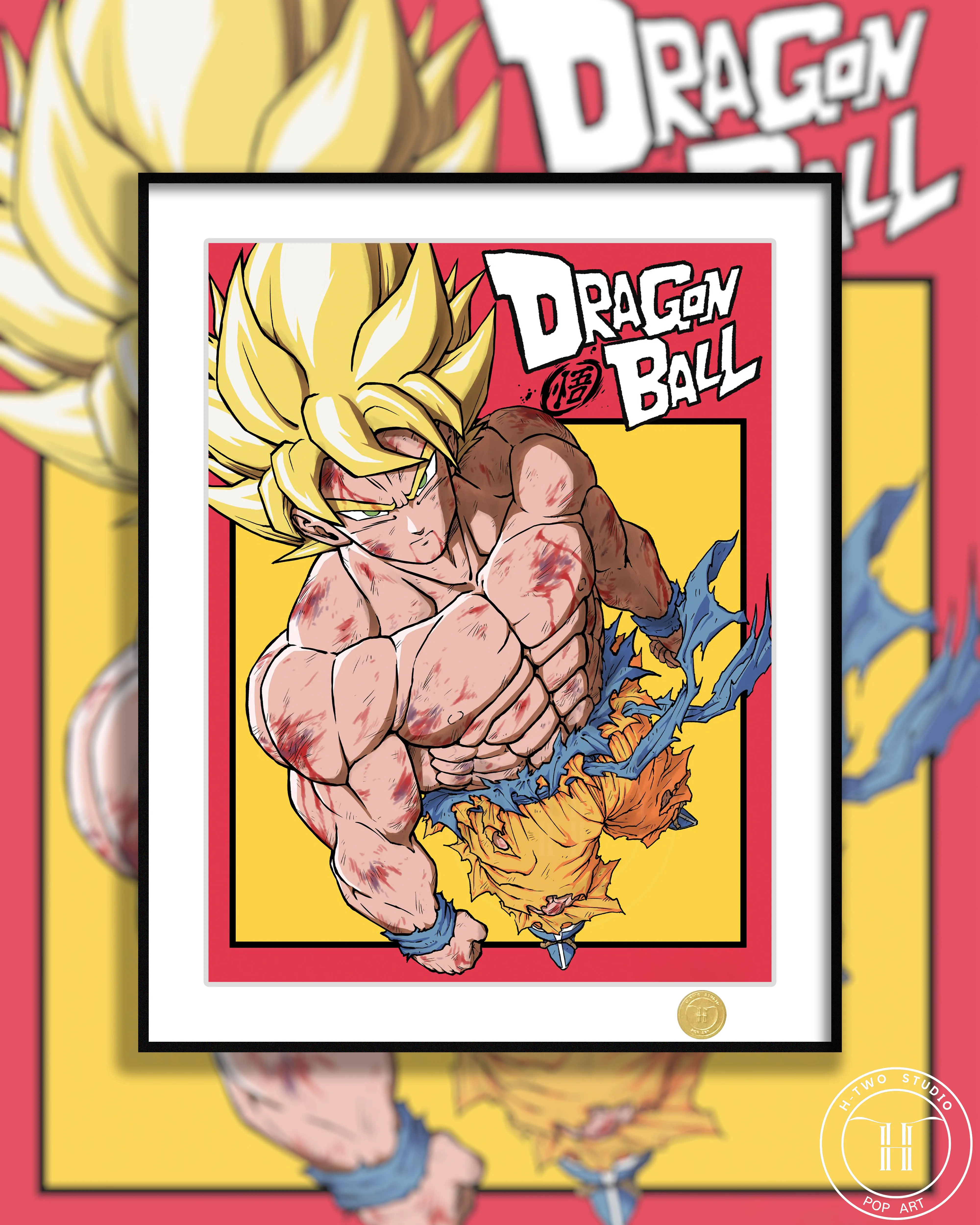 【Pre-sale】Decorative Painting of Super Saiyan Goku-Dragon Ball-H2 Studio