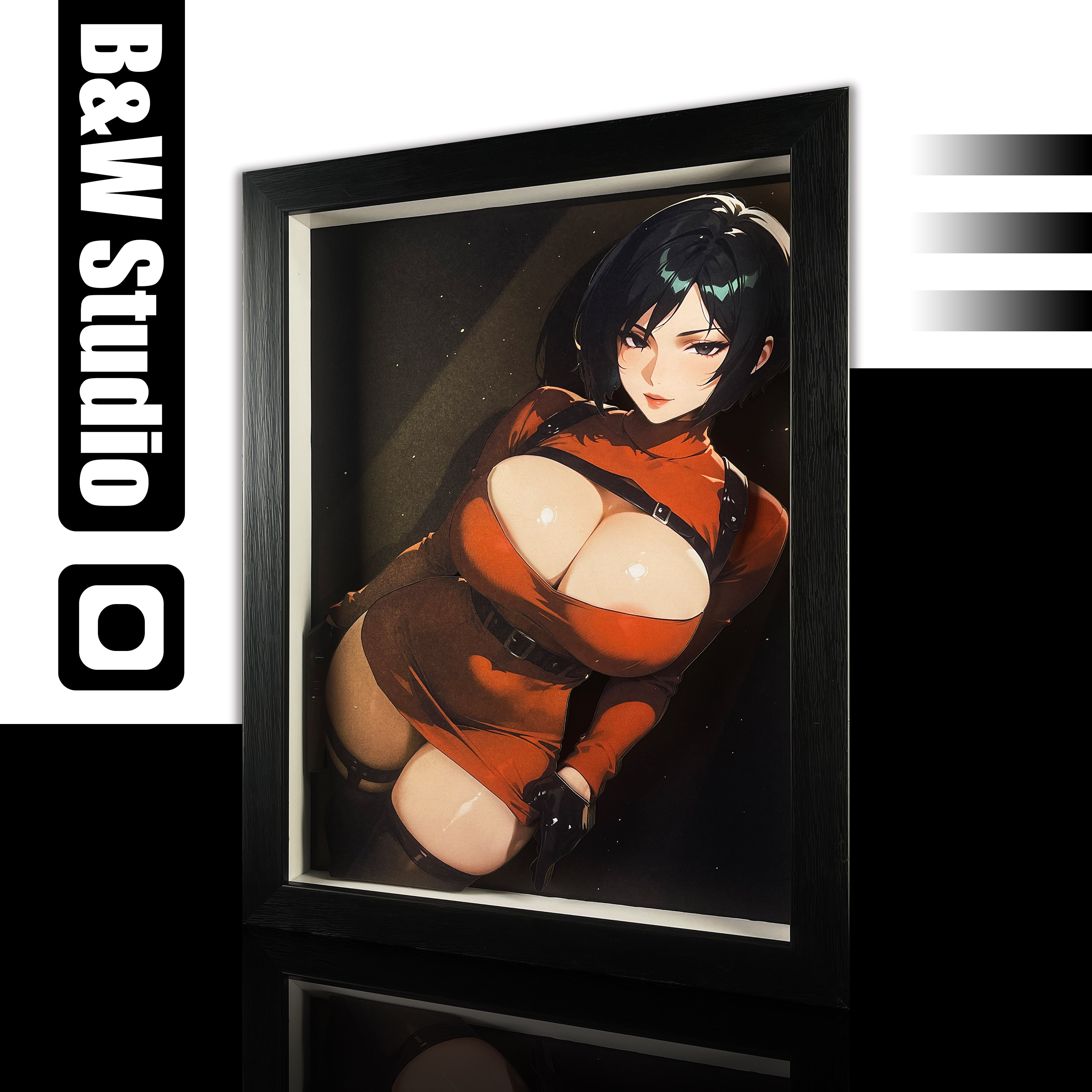 【Pre-sale】Decorative Painting of Ada Wong-Resident Evil-Black and White Studio