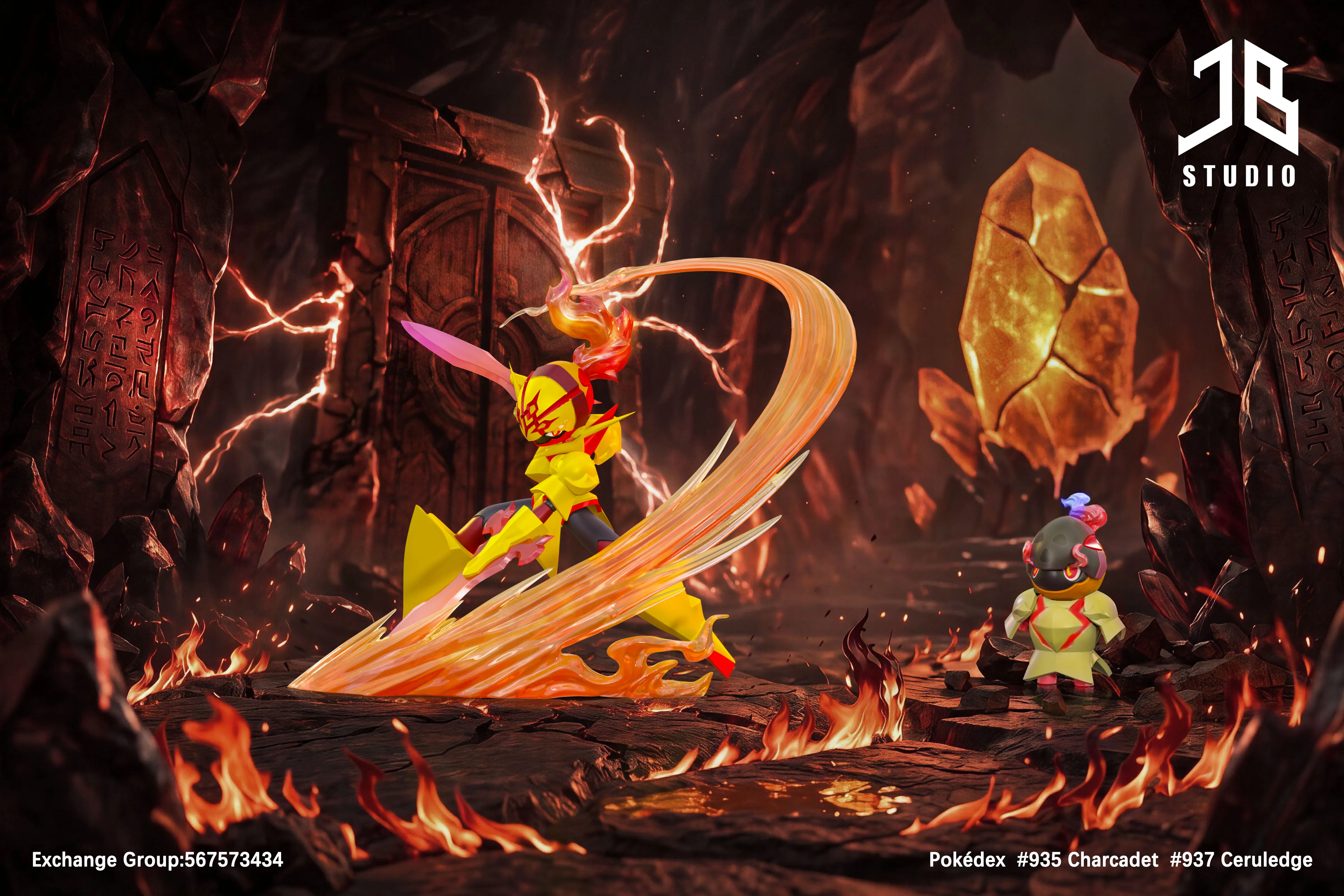 【Pre-sale】1/20 Scale 935 Charcadet and 937 Ceruledge-Pokemon-JB Studio
