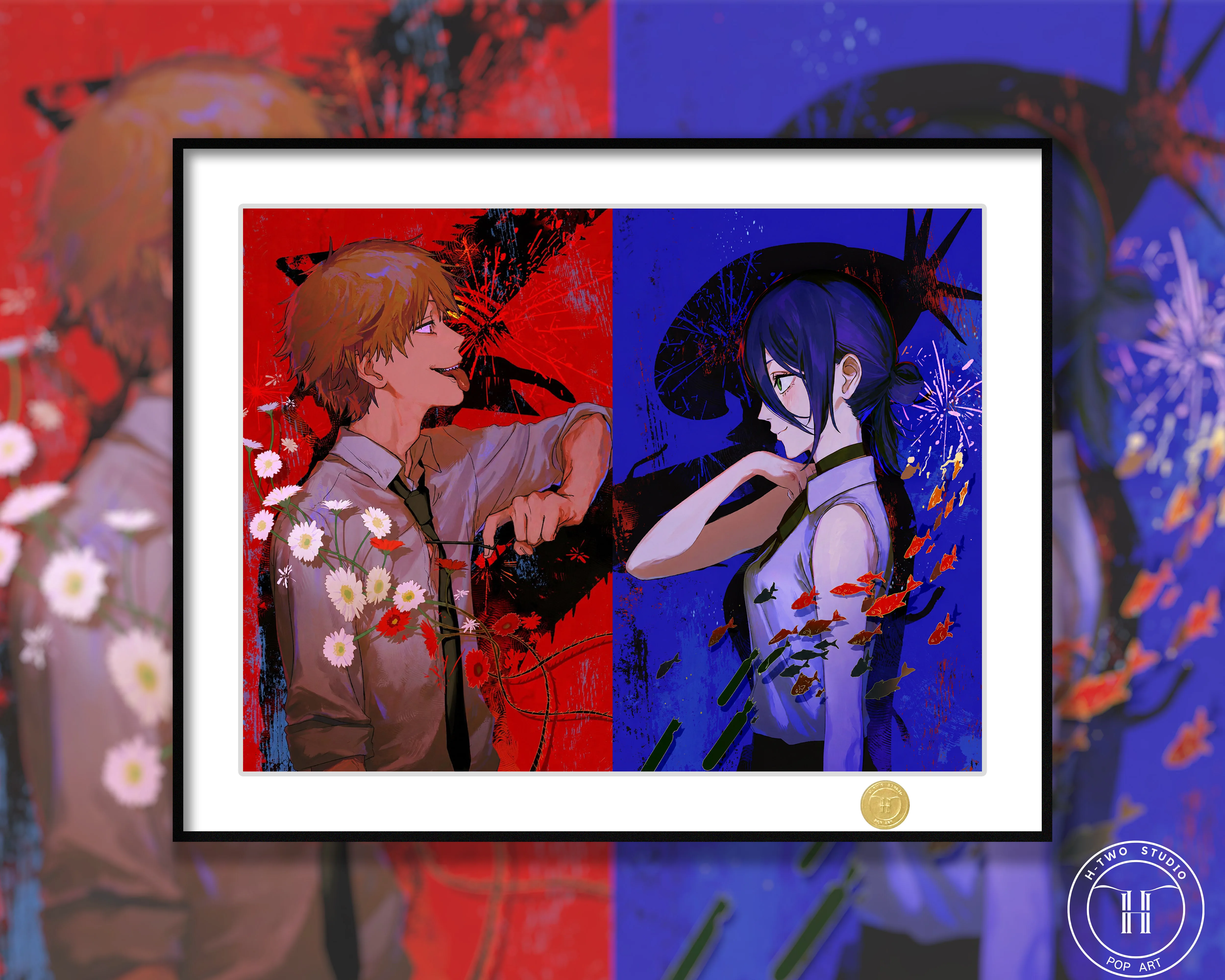 【Pre-sale】Decorative Painting of Reze and Denji-Chainsaw Man-H2 Studio