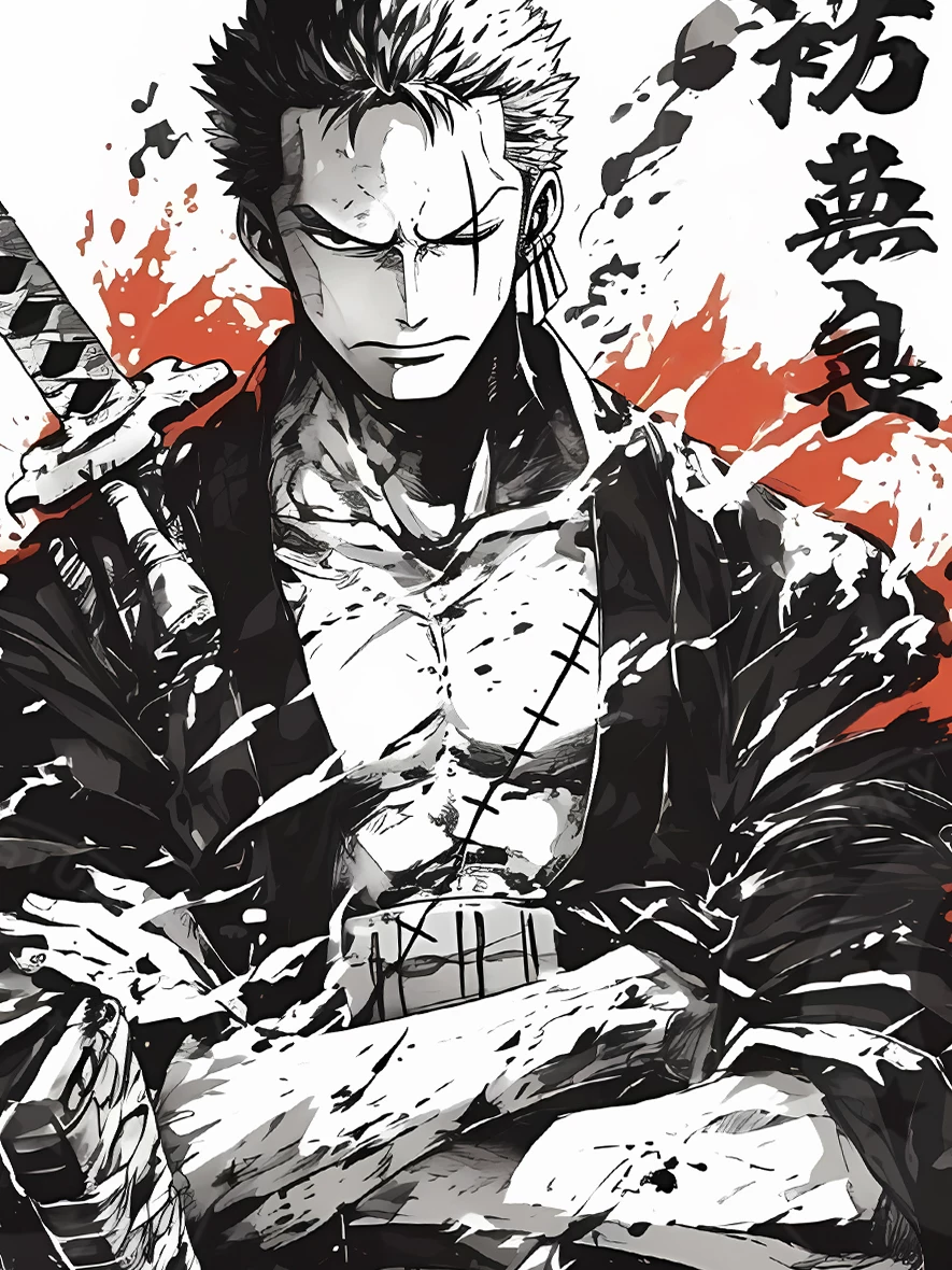 【Pre-sale】Decorative Painting of Ink Zoro-One piece-XingKong Studio