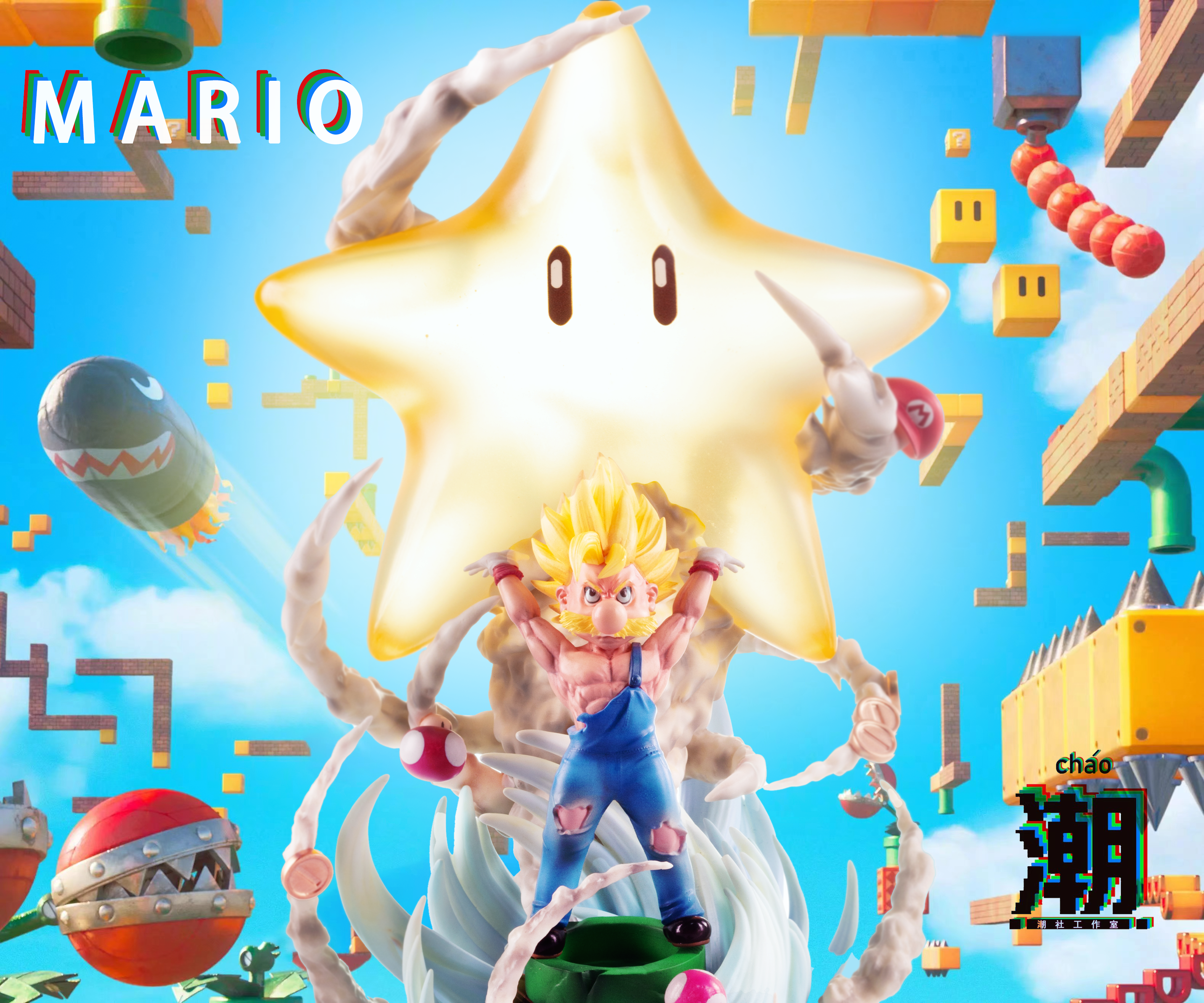 【Pre-sale】Super Saiyan Mario with LED-ChaoShe Studio