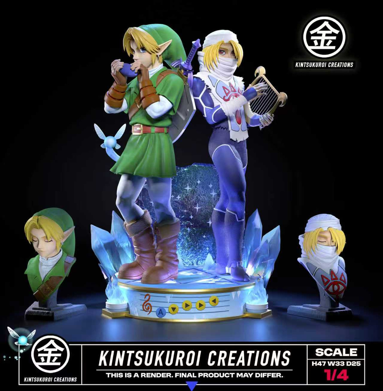【Pre-sale】1/4 Scale Standing LINK and SHEIK with LED-The Legend of Zelda-Kintsukuroi Creations Studio
