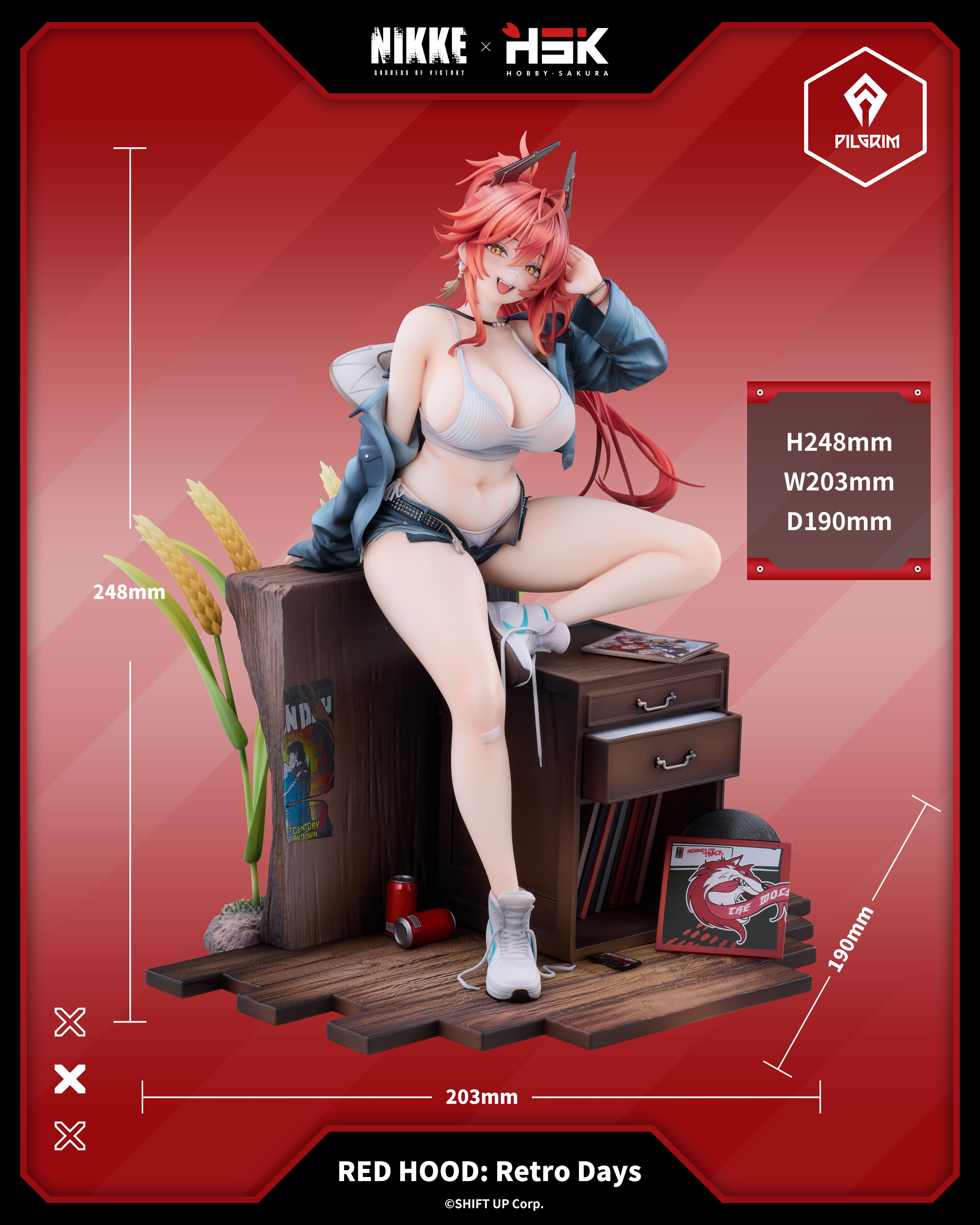 【Pre-sale】1/7 Scale Red Hood Retro Days-Goddess of Victory: Nikke-HobbySakura Studio