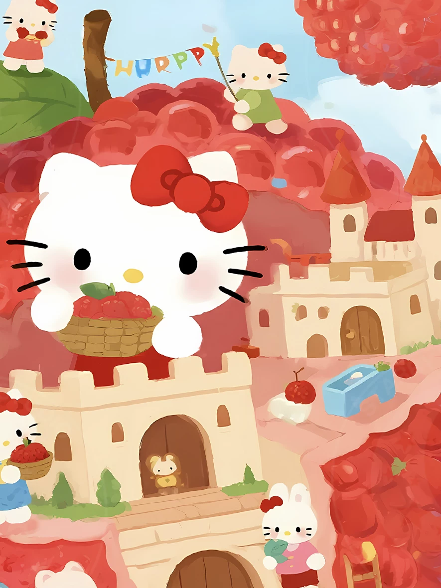 【Pre-sale】Decorative Painting of Lychee-Hello Kitty-XingKong Studio