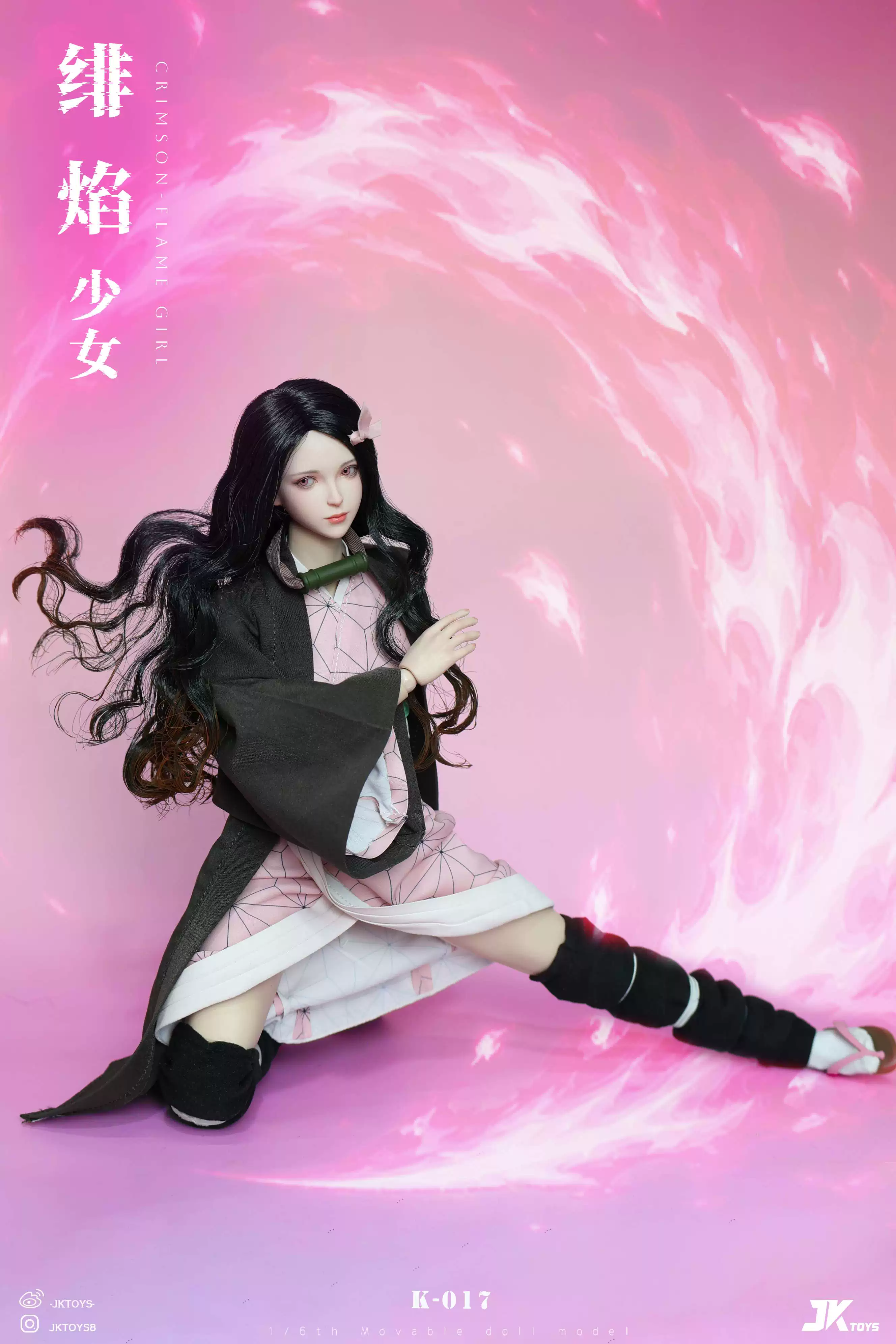 【Pre-sale】1/6 Scale Crimson flame Girl Nezuko Cosplay Version-Demon Slayer-JKtoys Studio