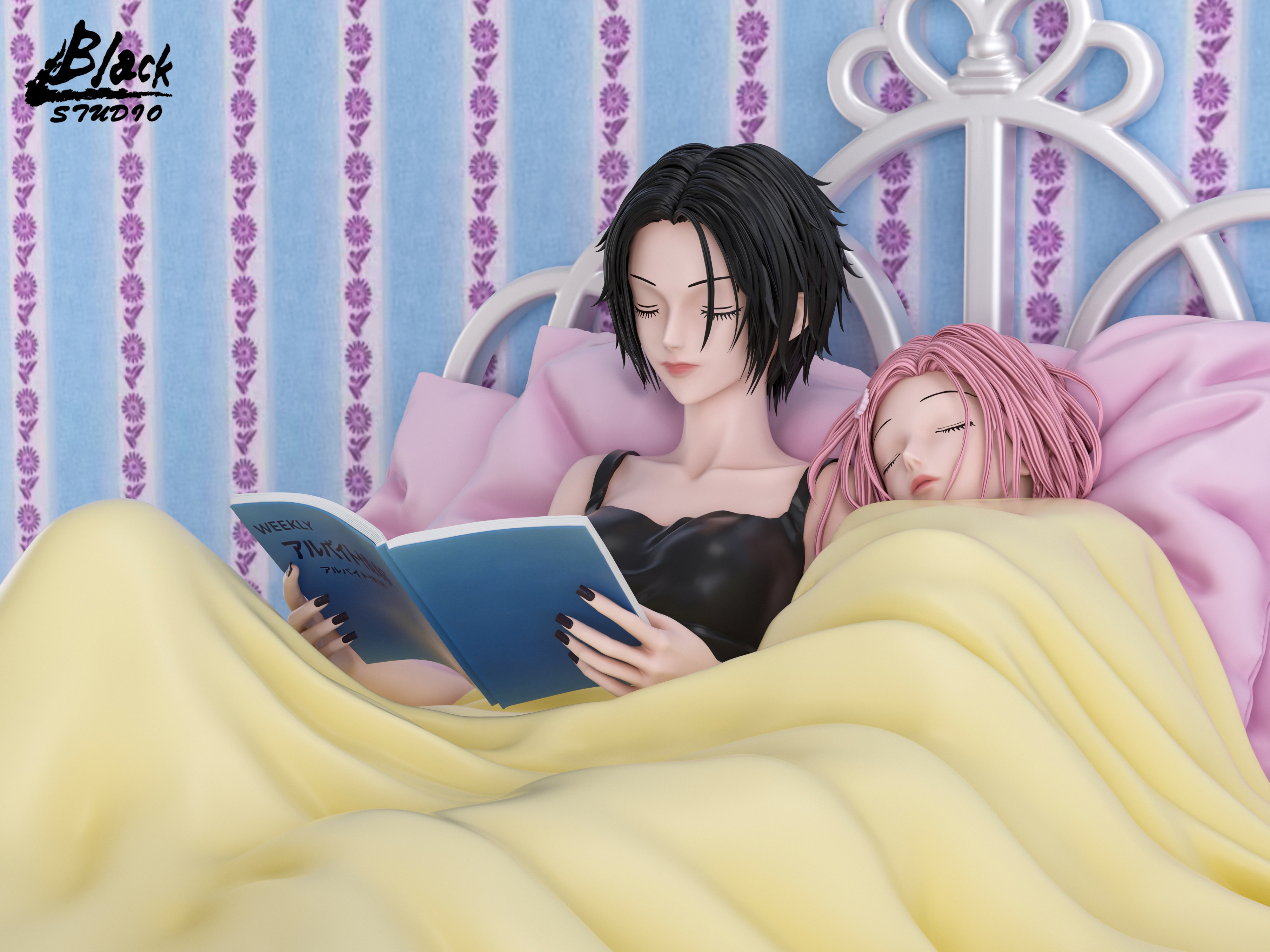 【Pre-sale】‌1/6 Scale Story Telling Bedding Time Oosaki Nana and Komatsu Nana-Nana-BLACK Studio