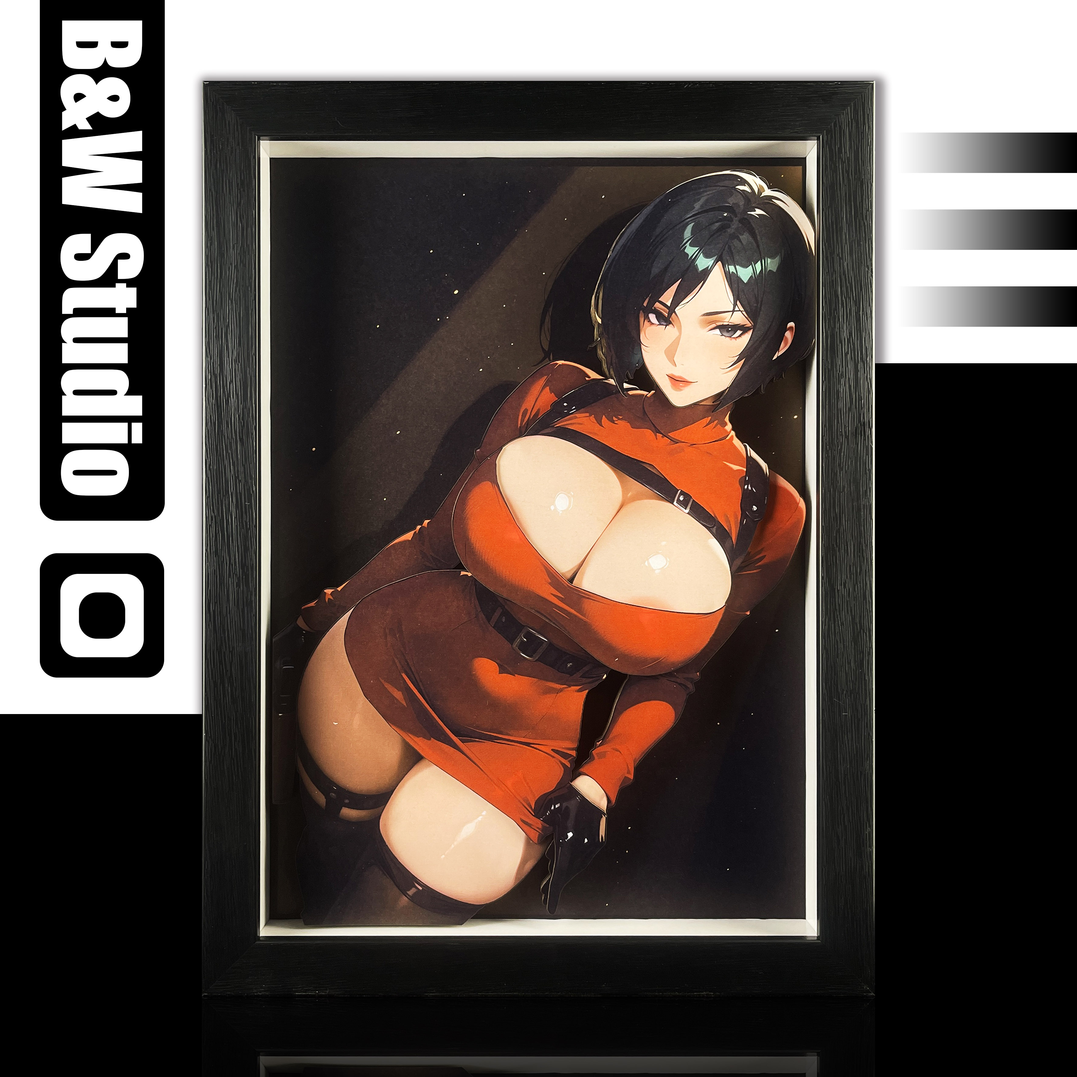 【Pre-sale】Decorative Painting of Ada Wong-Resident Evil-Black and White Studio