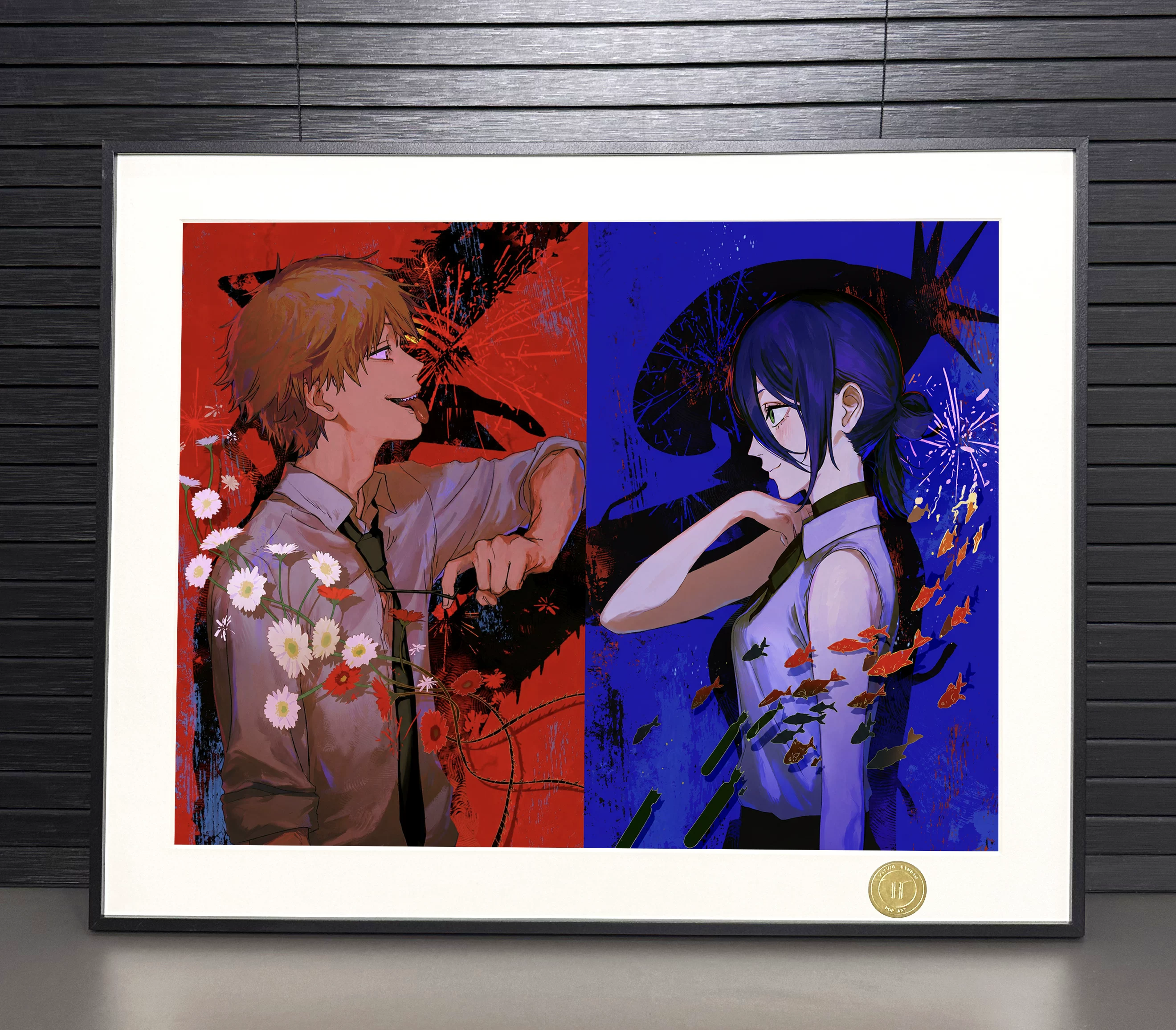 【Pre-sale】Decorative Painting of Reze and Denji-Chainsaw Man-H2 Studio