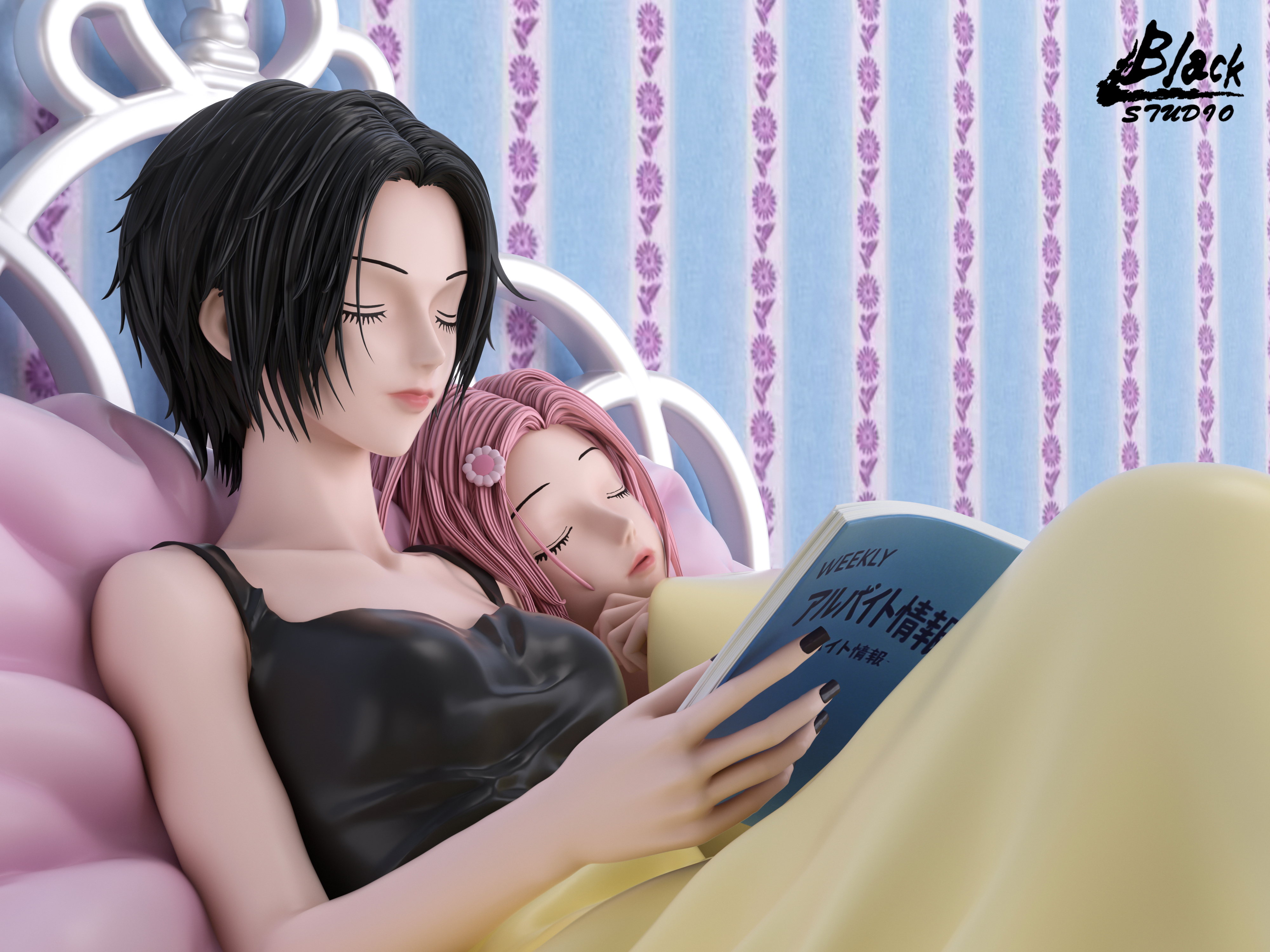 【Pre-sale】‌1/6 Scale Story Telling Bedding Time Oosaki Nana and Komatsu Nana-Nana-BLACK Studio