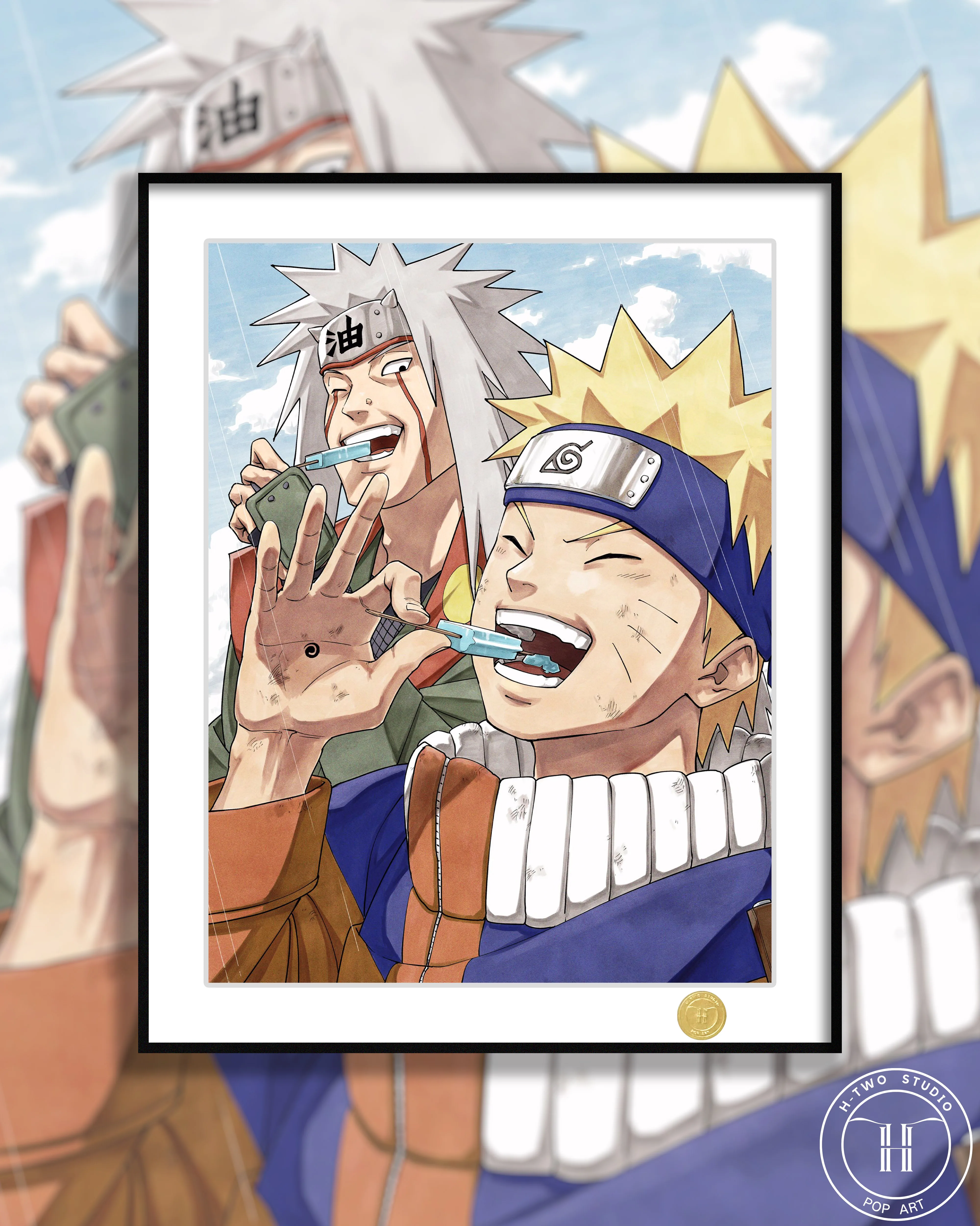 【Pre-sale】Decorative Painting of Jiraiya and Naruto-H2 Studio