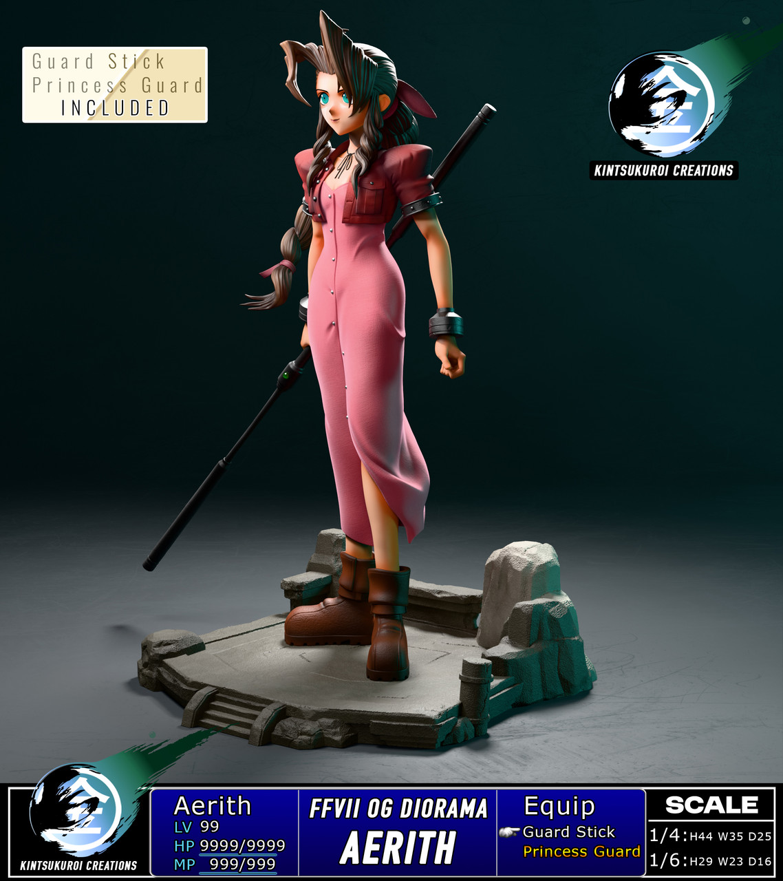 【Pre-sale】1/6 and 1/4 Scale AERITH OG-Final Fantasy-Kintsukuroi Creations Studio