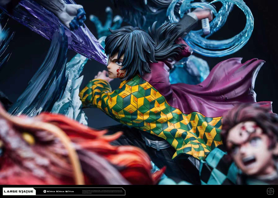 【Pre-sale】Kamado Tanjiro and Tomioka Giyu vs Akaza with LED-Demon Slayer-Hertz Studio