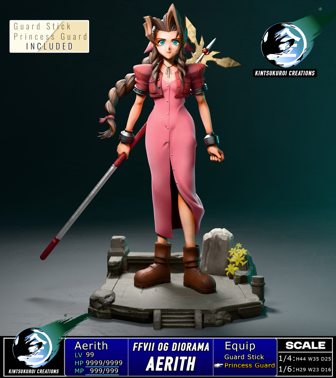 【Pre-sale】1/6 and 1/4 Scale AERITH OG-Final Fantasy-Kintsukuroi Creations Studio