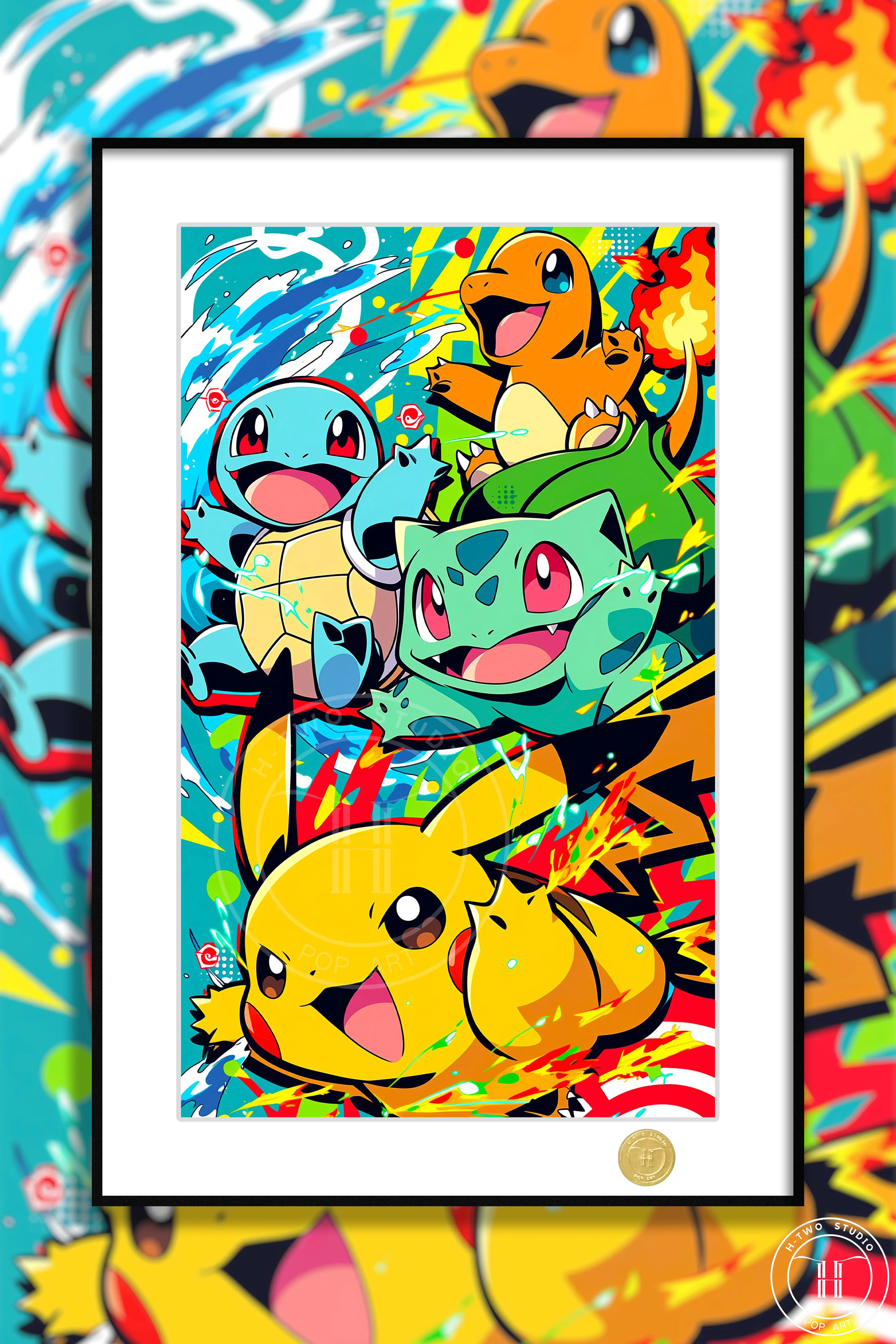 【Pre-sale】Decorative Painting of 4 Pokemons-H2 Studio