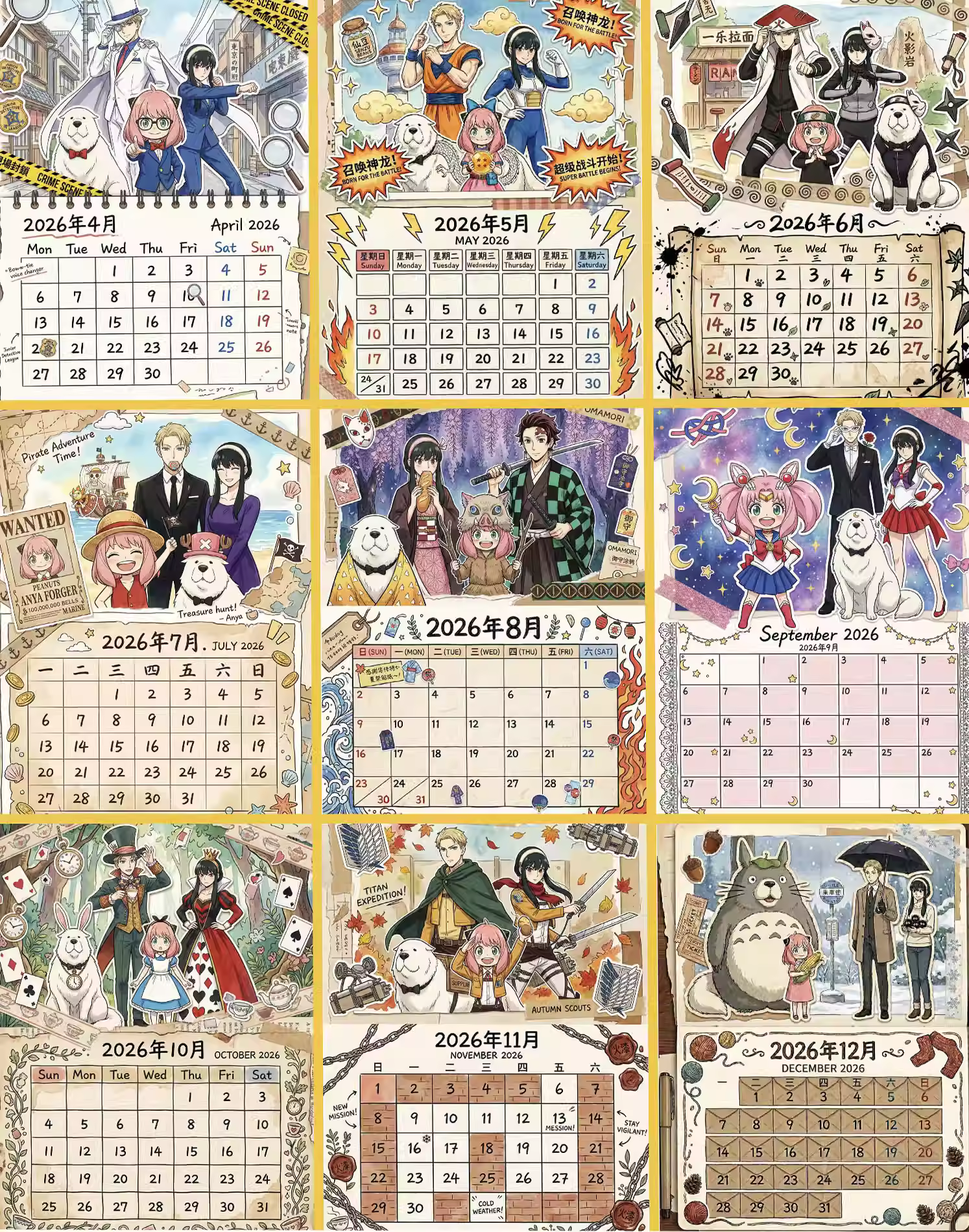 【Pre-sale】Decorative Painting of Spy Family Calendar-H2 Studio