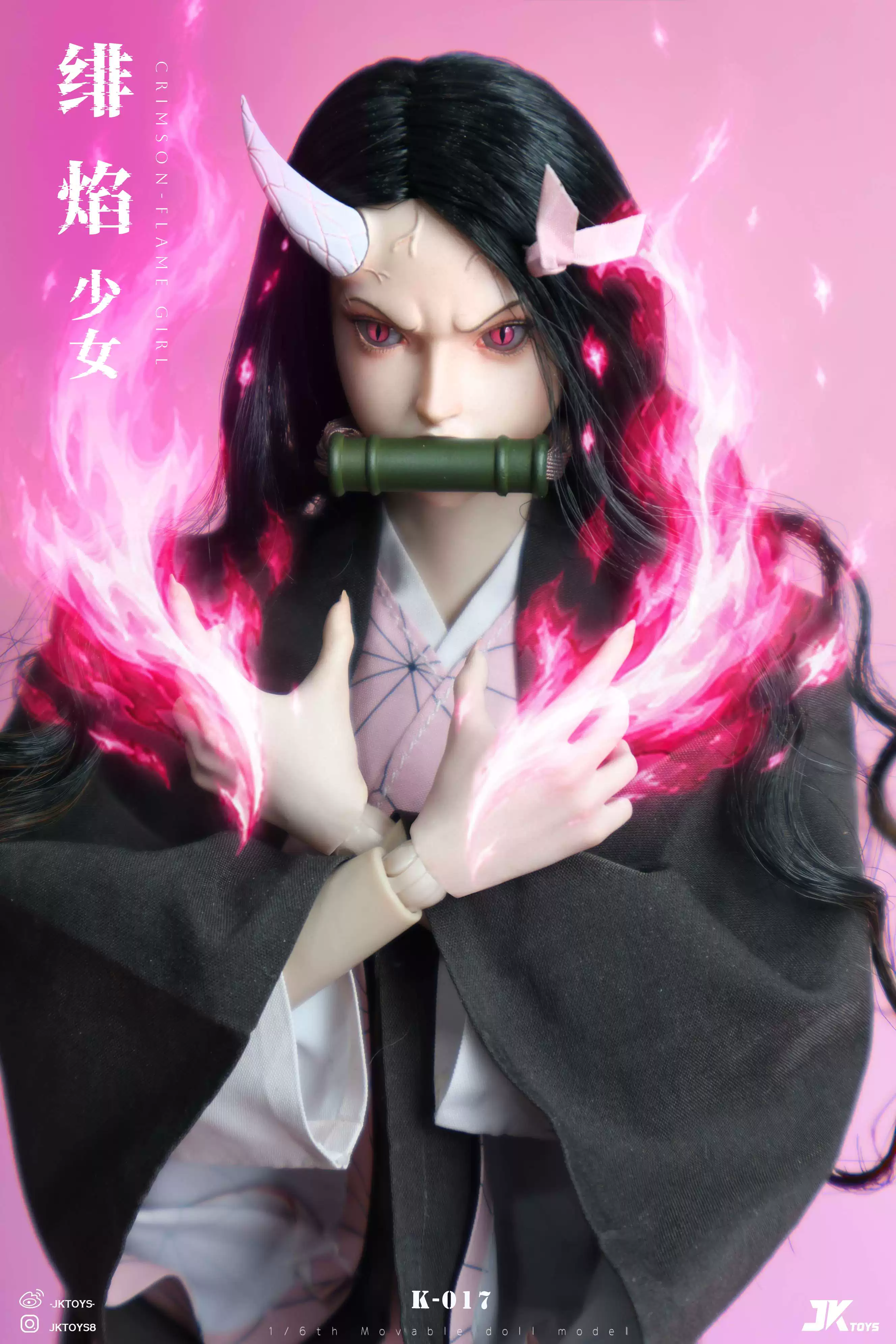 【Pre-sale】1/6 Scale Crimson flame Girl Nezuko Cosplay Version-Demon Slayer-JKtoys Studio