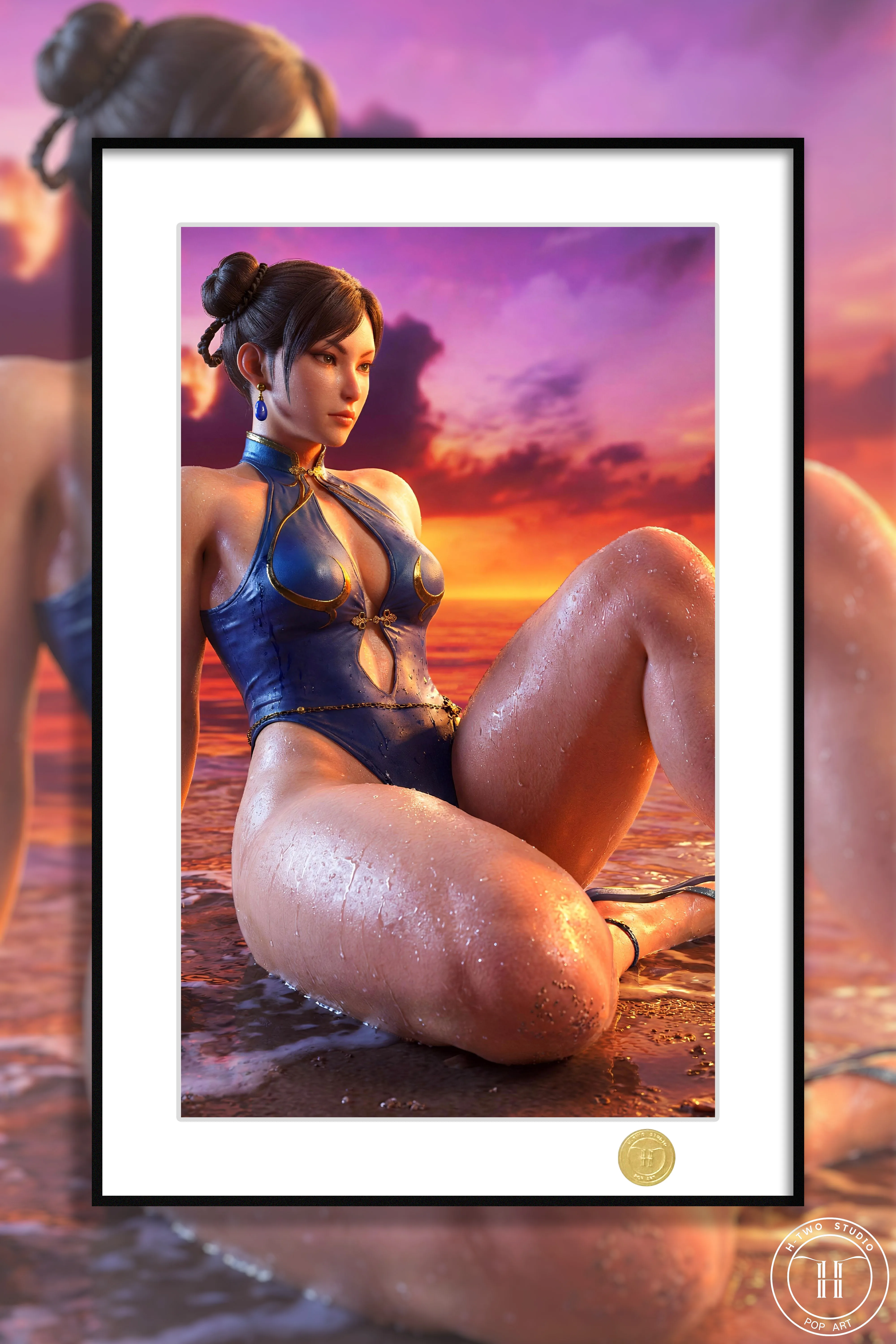 【Pre-sale】Decorative Painting of Beach ChunLi-Street Fighter-H2 Studio