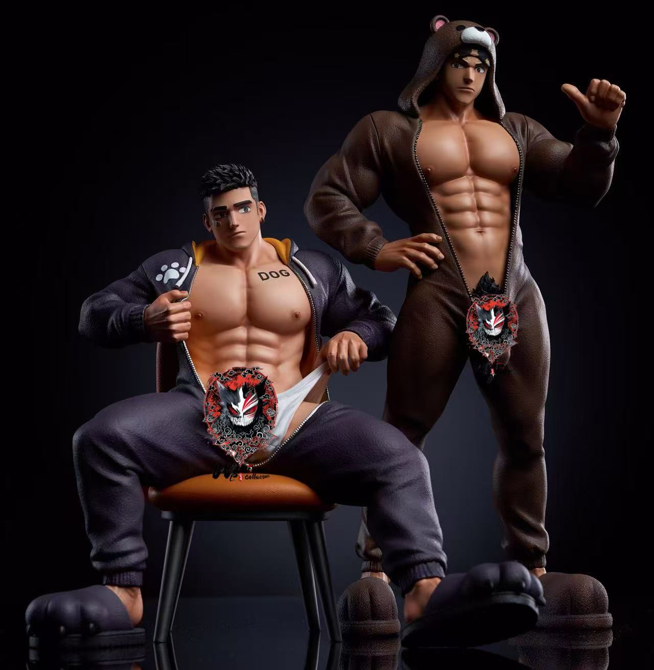 【Pre-sale】1/6 Scale Pajamas Series Standing Bear and Sitting Dog-Party Studio
