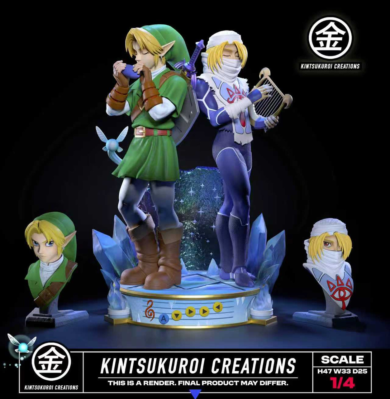 【Pre-sale】1/4 Scale Standing LINK and SHEIK with LED-The Legend of Zelda-Kintsukuroi Creations Studio