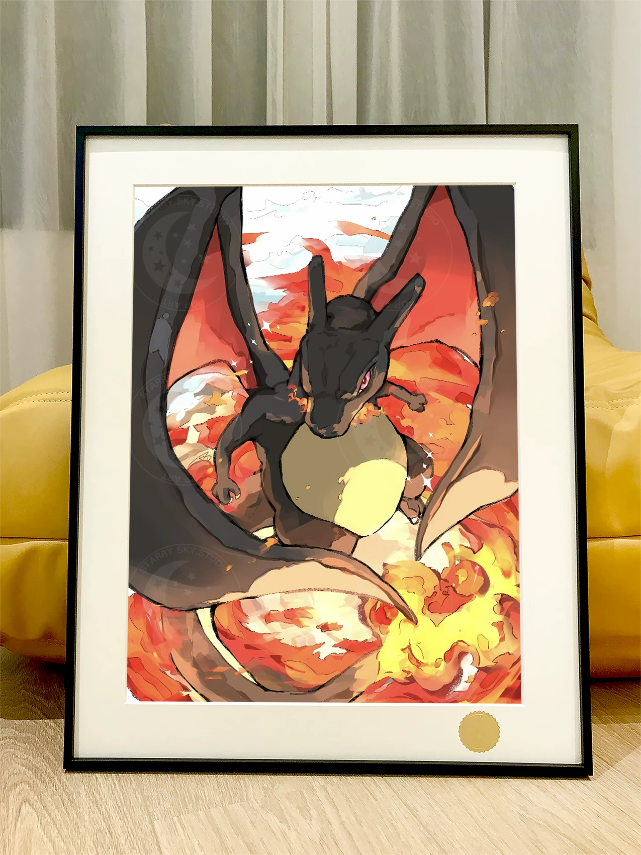 【Pre-sale】Decorative Painting of Shiny Charizard-Pokemon-XingKong Studio