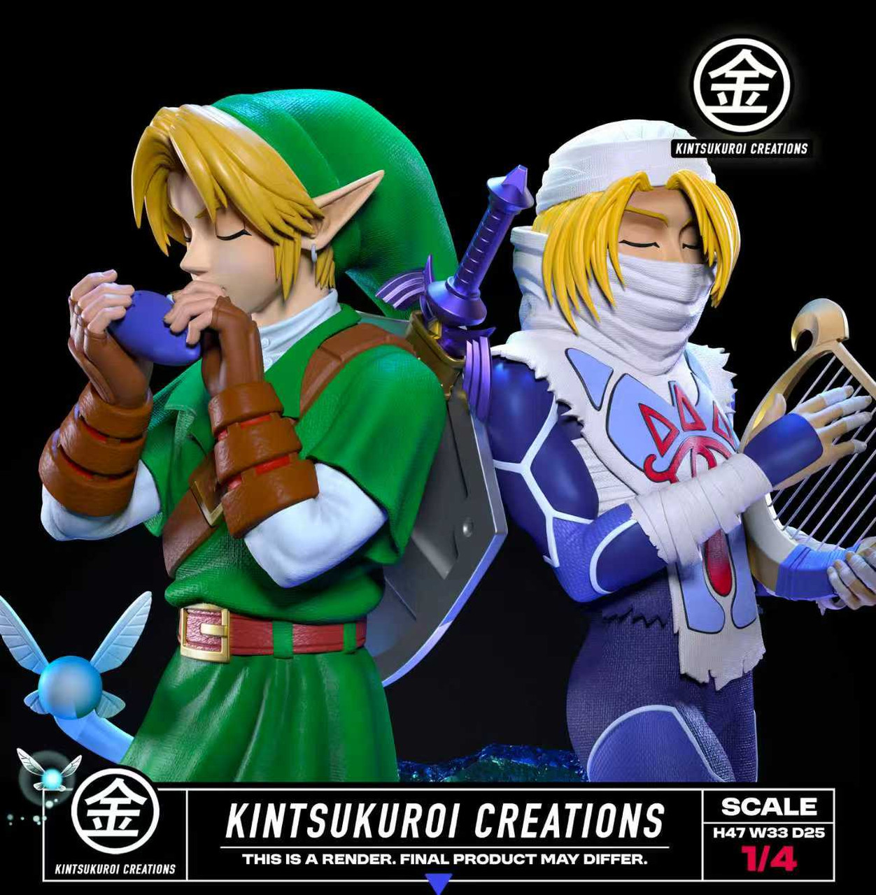 【Pre-sale】1/4 Scale Standing LINK and SHEIK with LED-The Legend of Zelda-Kintsukuroi Creations Studio