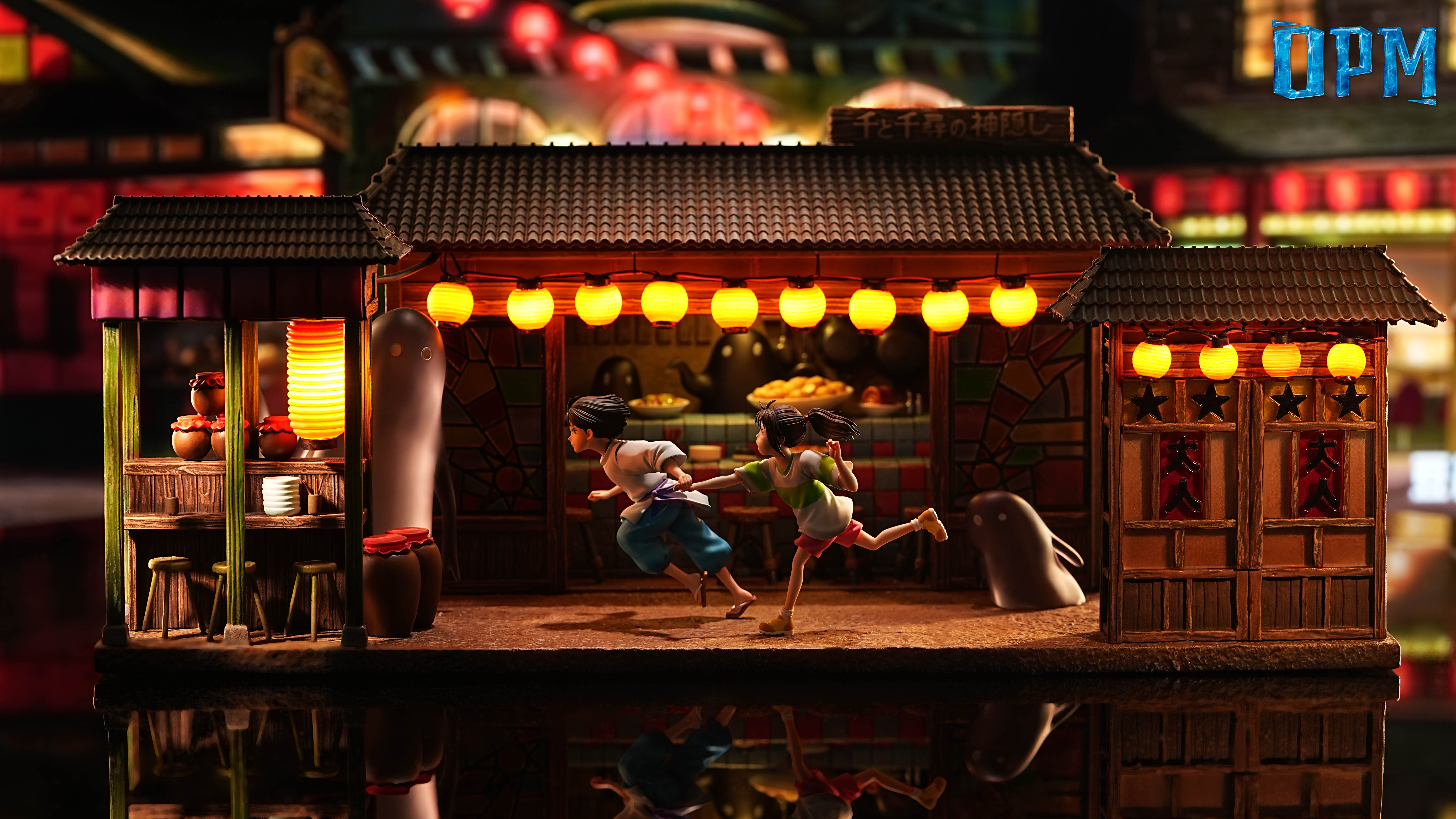 【Pre-sale】015 Chihiro Ogino and Haku running with LED-Spirited Away-OPM Studio
