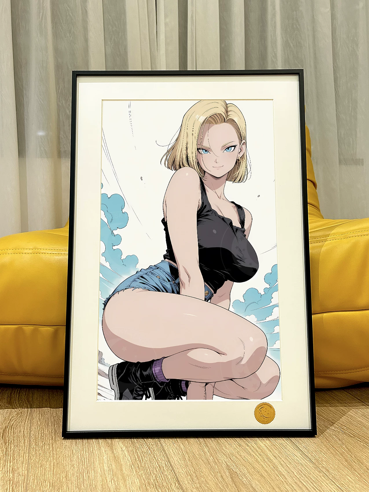 【Pre-sale】Decorative Painting of Squatting Android 18-Dragon Ball-XingKong Studio