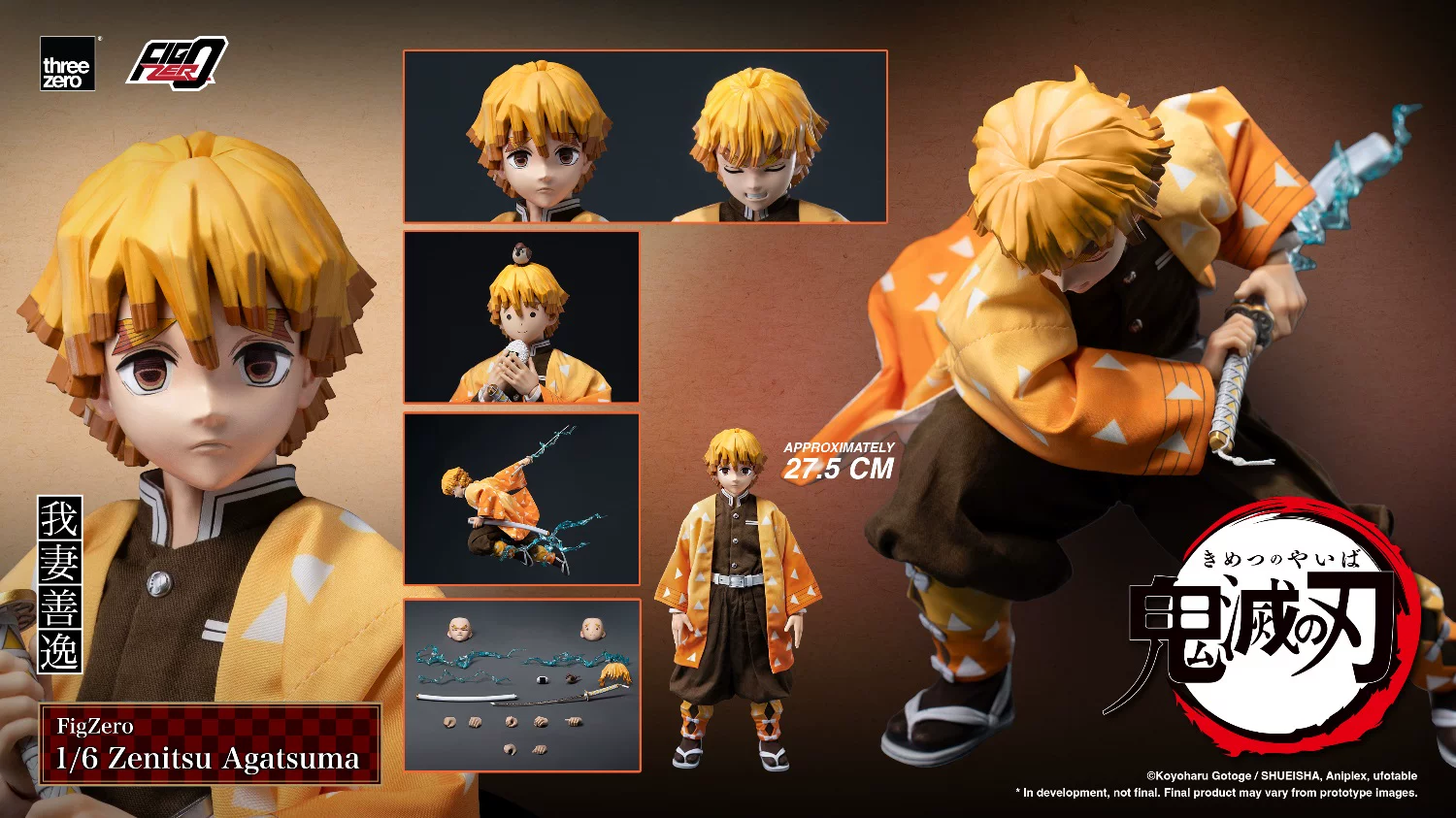 【Pre-sale】1/6 Scale Agatsuma Zenitsu-Demon Slayer-Threezero Studio