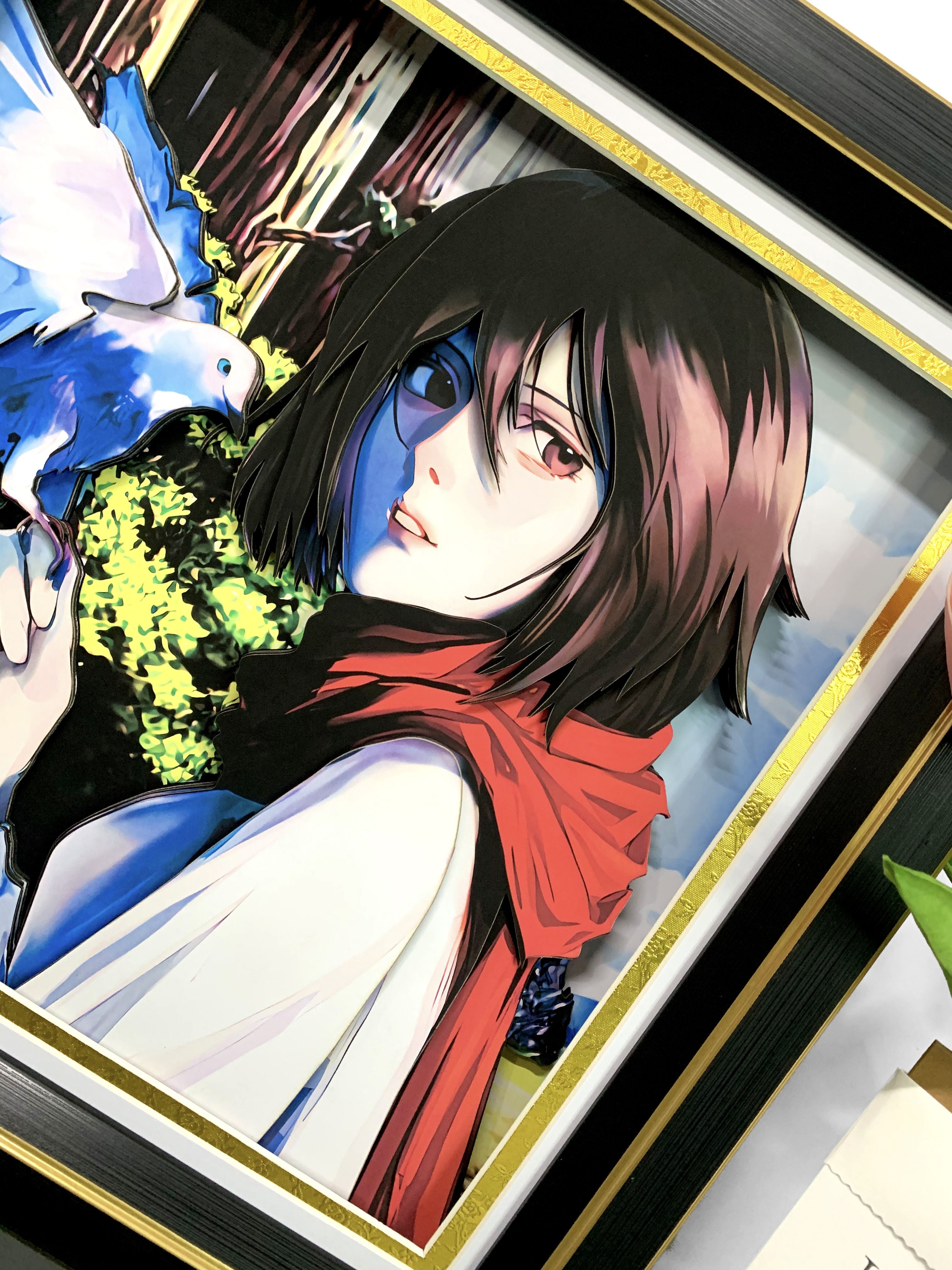 【In stock】3D Decorative Paint of Mikasa Ackerman-Attack On Titan Decorative Painting-momo Studio