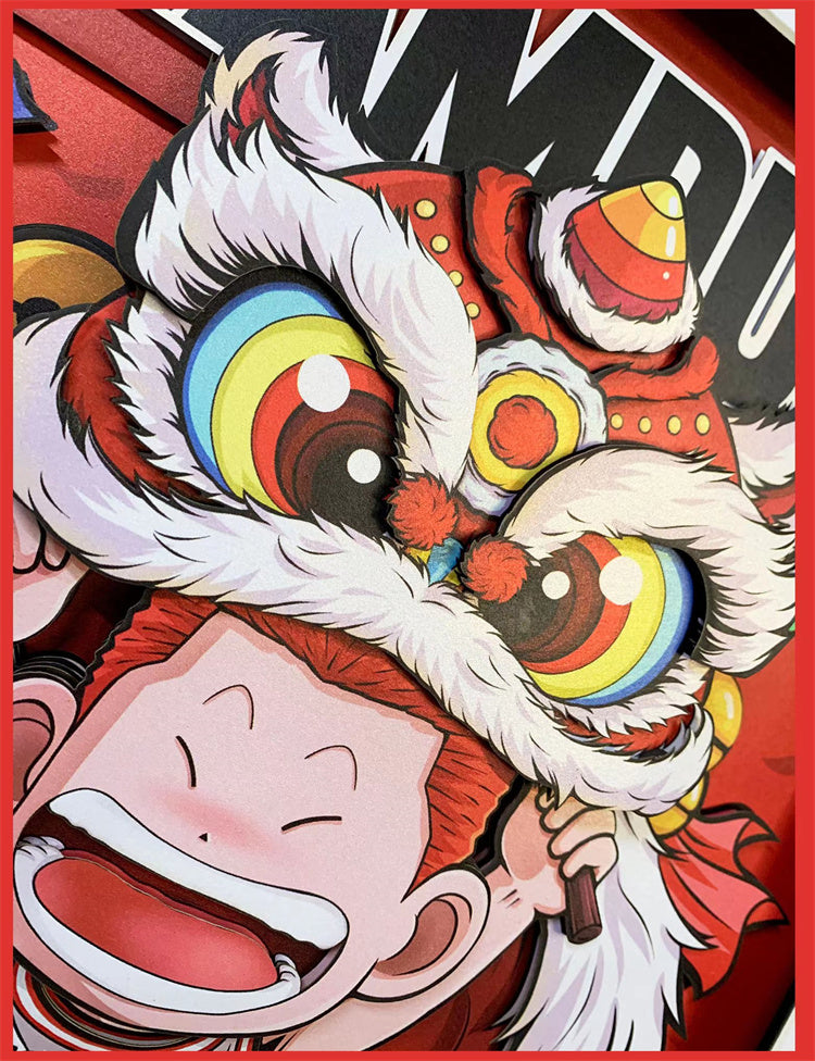 【Pre-sale】3D Decorative Paint of Lion Dance Hanamichi Sakuragi-SLAM DUNK Decorative Painting-momo Studio