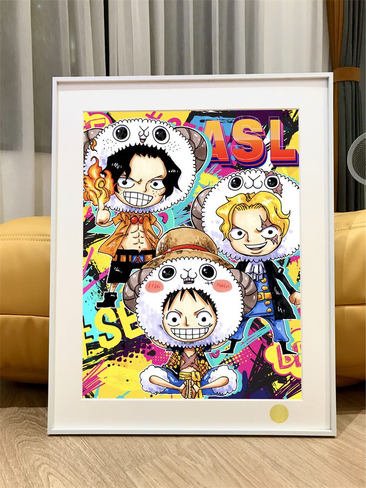 【Pre-sale】Three Brother Ace, Luffy & Sabo Decoration Painting-Xingkong Studio