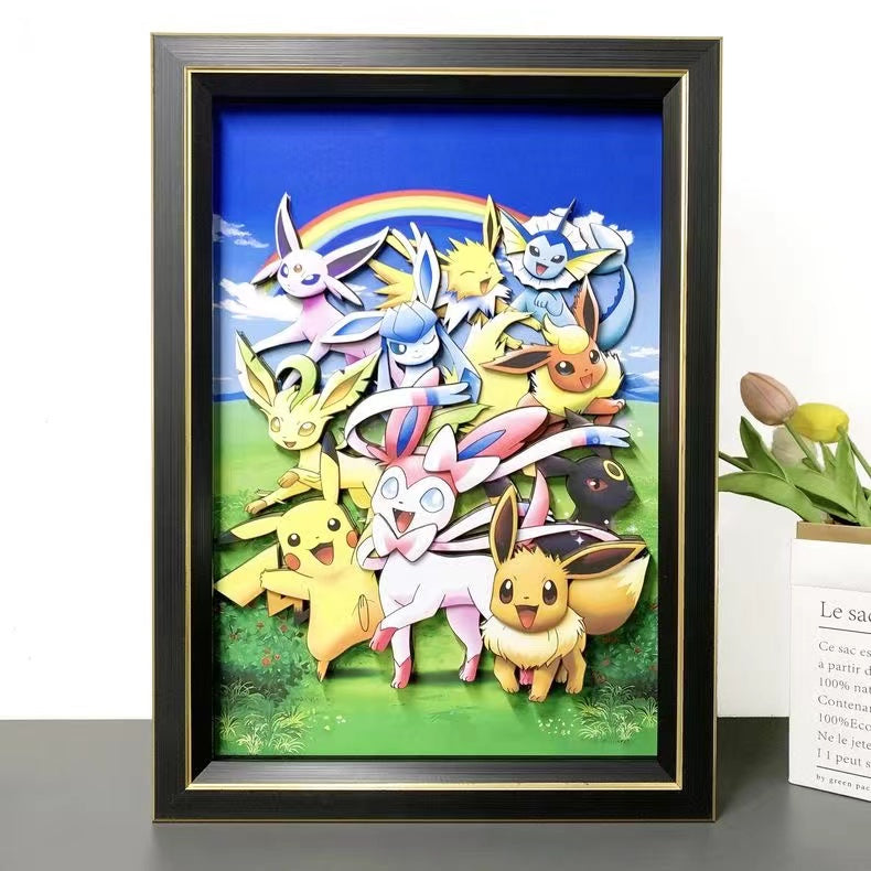 【In stock】Decorative Painting of Pikachu & Eevee-Pokemon-momo Studio