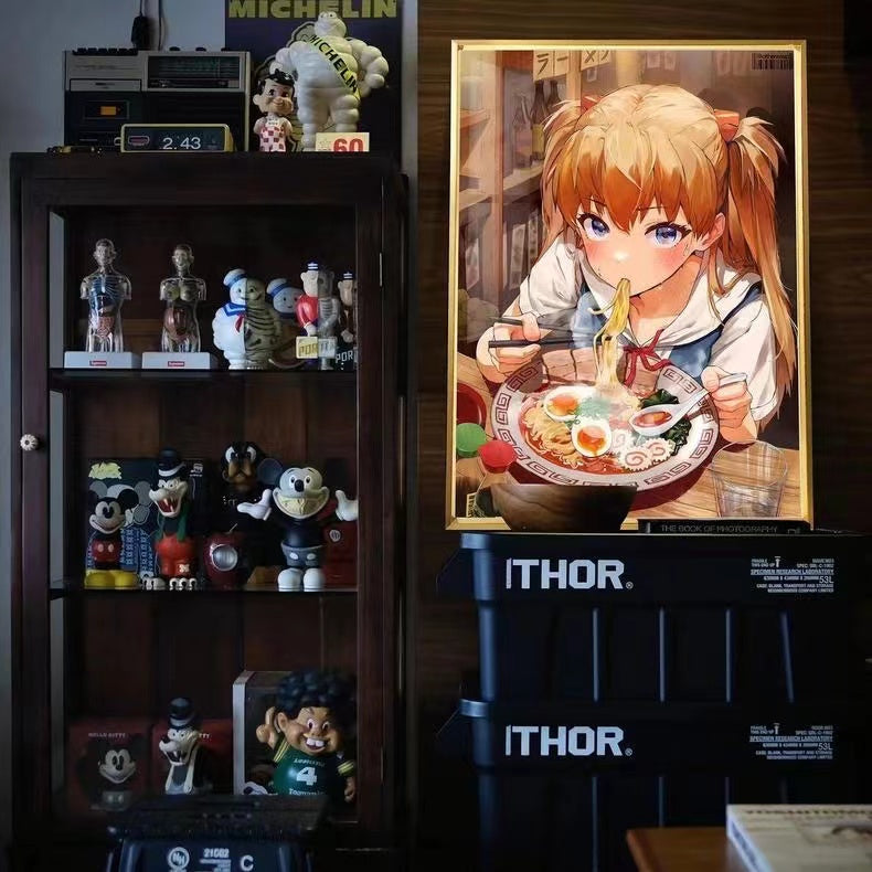 【In Stock】Decorative Painting of Eating Ramen Noodles Asuka Shikinami Langley-EVA-Billion Birds Studio