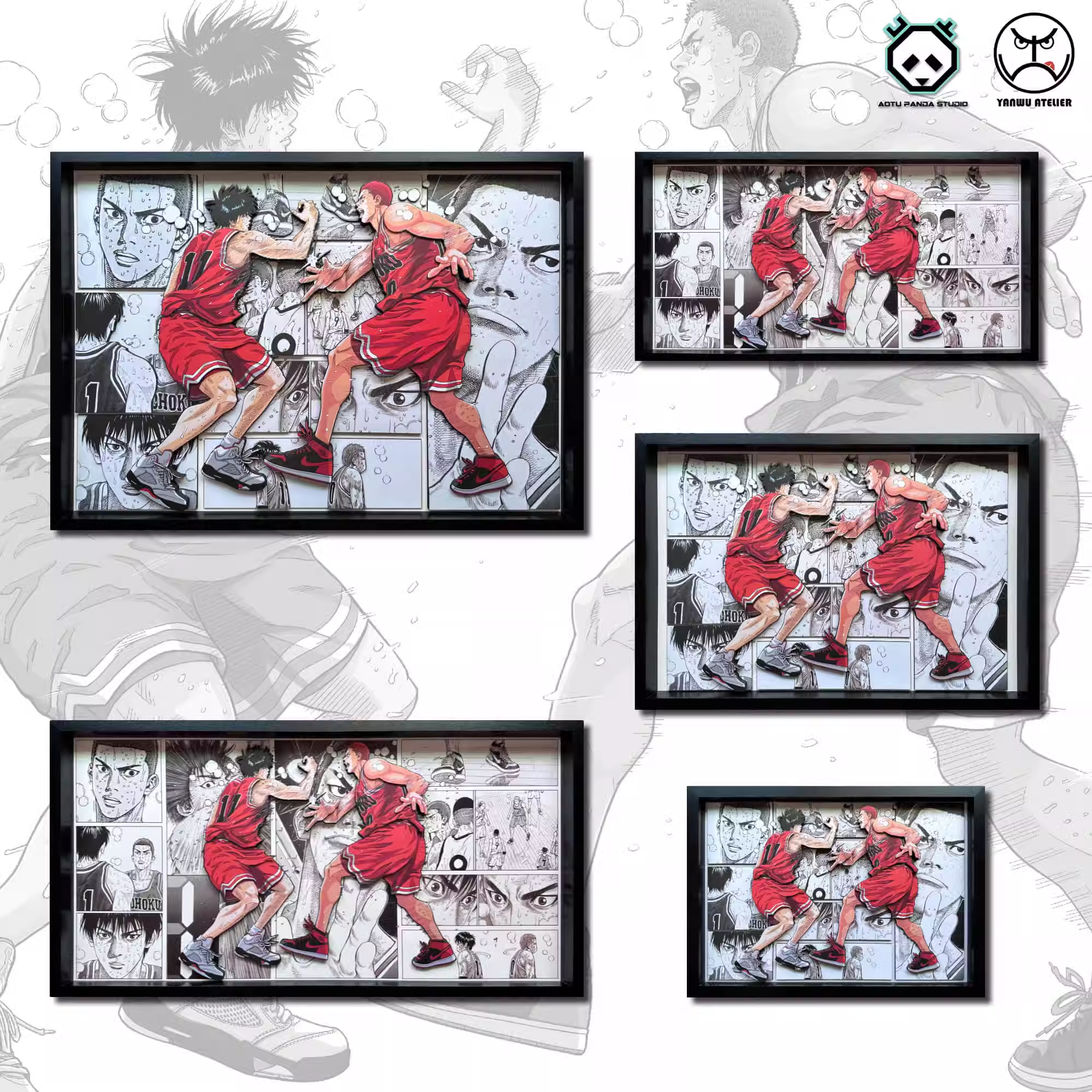 Decorative Painting of Century High Five Between Sakuragi Hanamichi & Rukawa Kaede-Slam Dunk-Aotu Panda