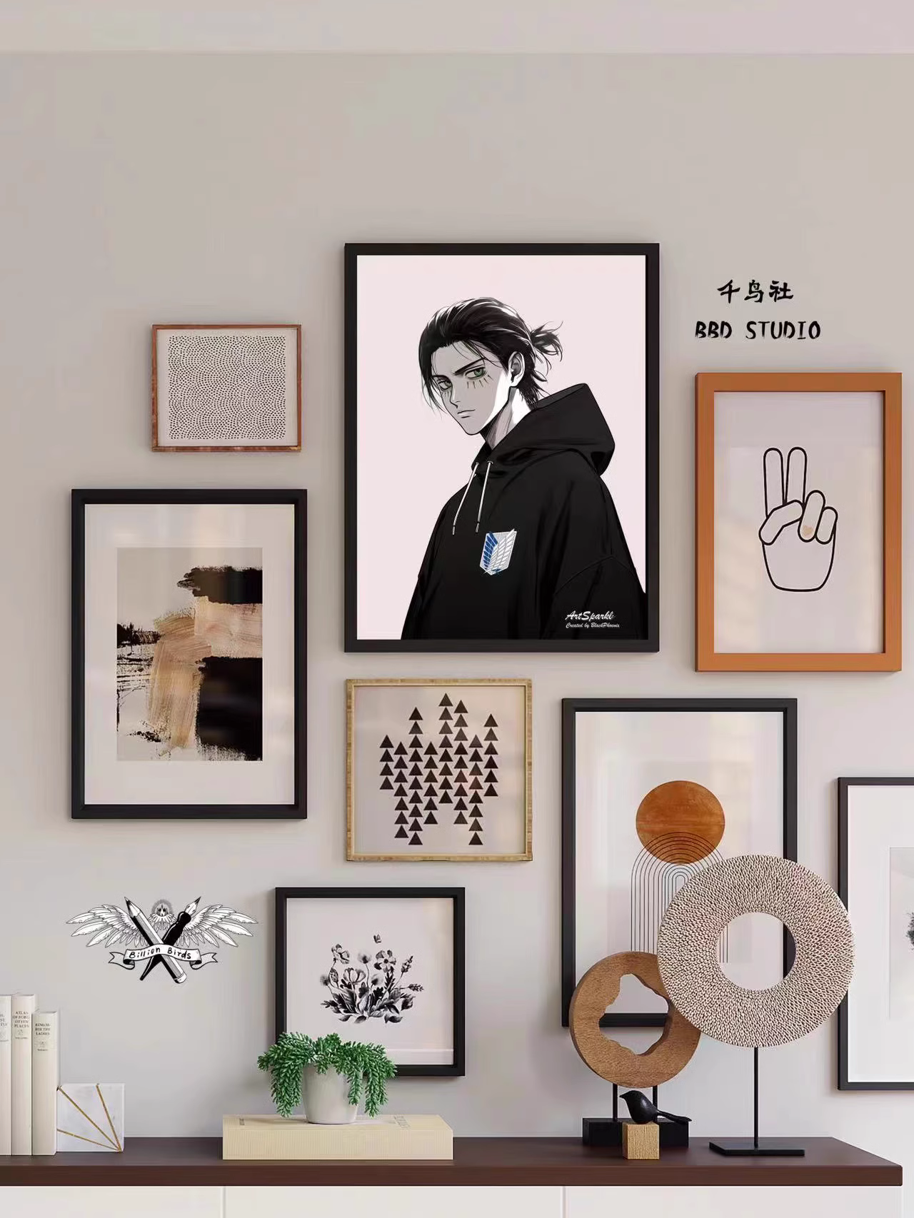 【In stock】Decorative Painting of Eren-Attack on Titan-Billion Birds Studio