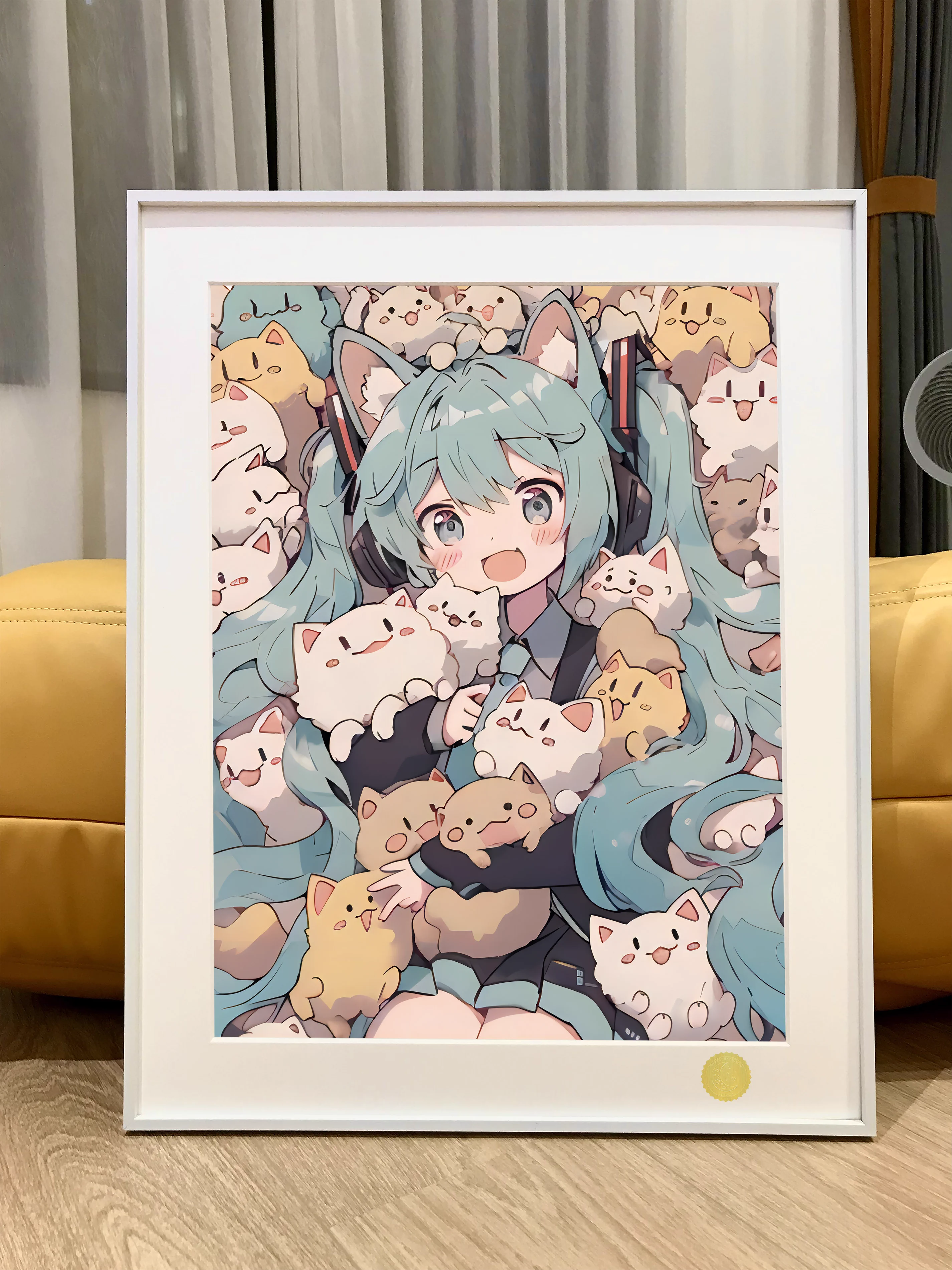 【Pre-sale】Decorative Painting of Cat-eared Hatsune Miku-Vocaloid-XingKong Studio