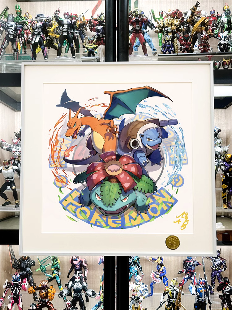 【Pre-sale】Decorative Painting of Charizard, Squirtle & Bulbasaur-Pokemon-XingKong Studio