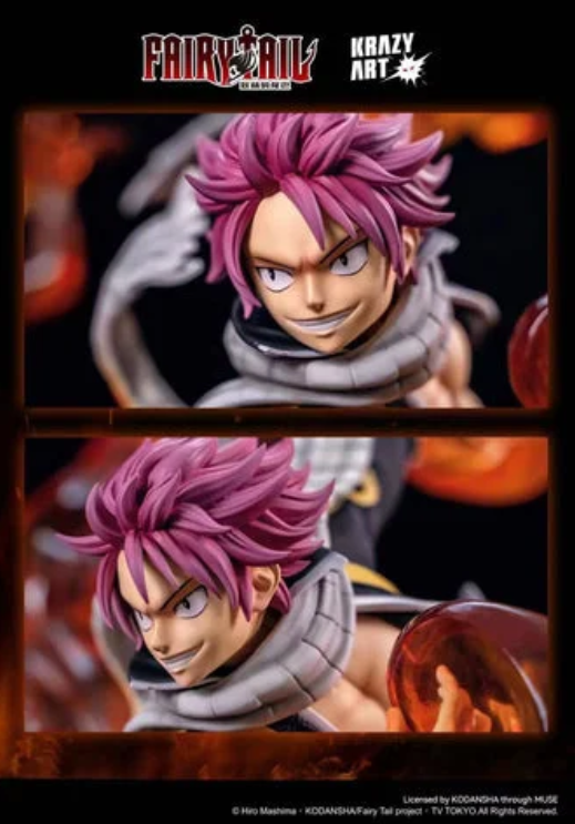 【Pre-sale】1/4 Scale Natsu Dragneel with Crimson Lotus: Exploding Lightning Blade-Fairy Tail-Krazy Art Studio