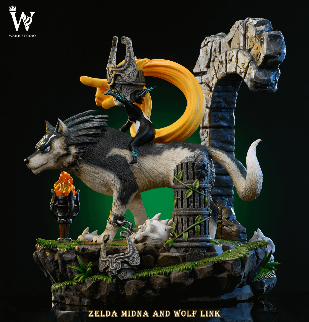 【Sold out no more】1/4 Scale Wolf Link and midna-The Legend of Zelda-Wake Studio