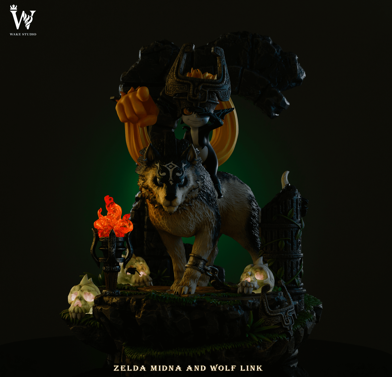 【Sold out no more】1/4 Scale Wolf Link and midna-The Legend of Zelda-Wake Studio