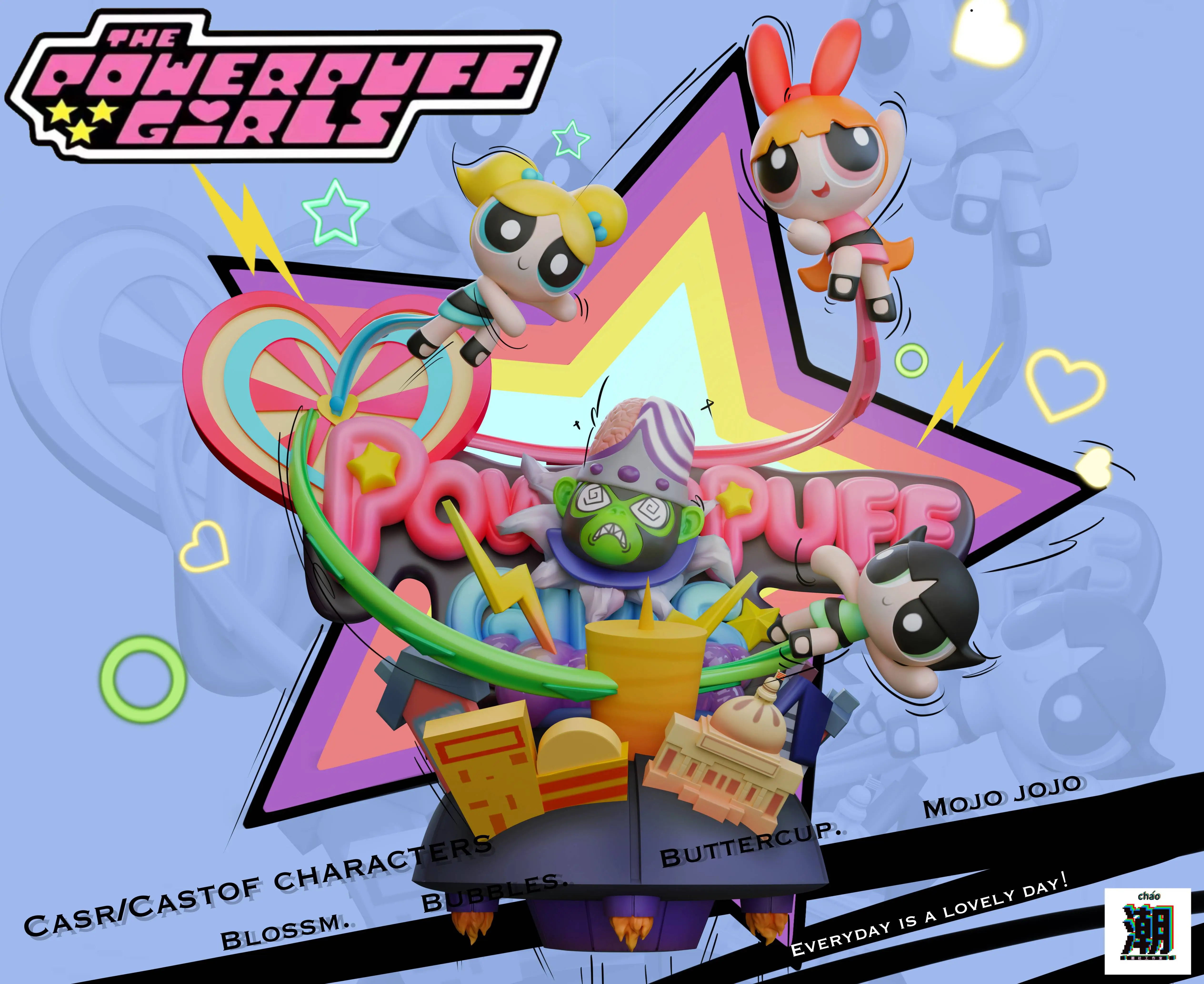 【Pre-sale】The Powerpuff Girls VS Mojo Jojo-The Powerpuff Girls-Trend Studio