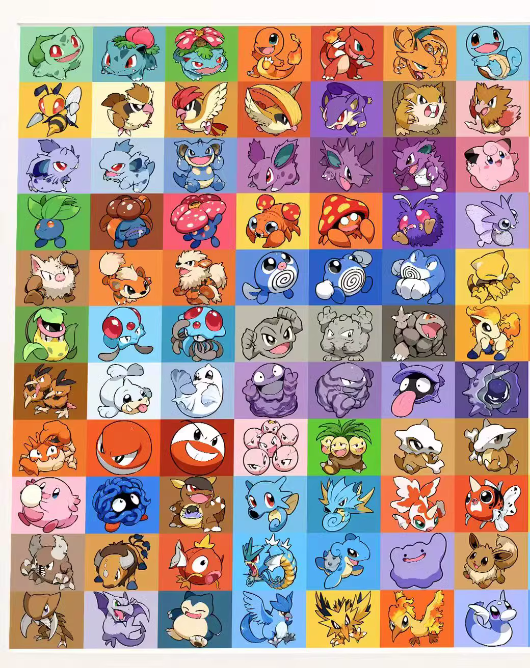 【Pre-sale】Decorative Painting of Generation 1-Pokemon-H2 Studio