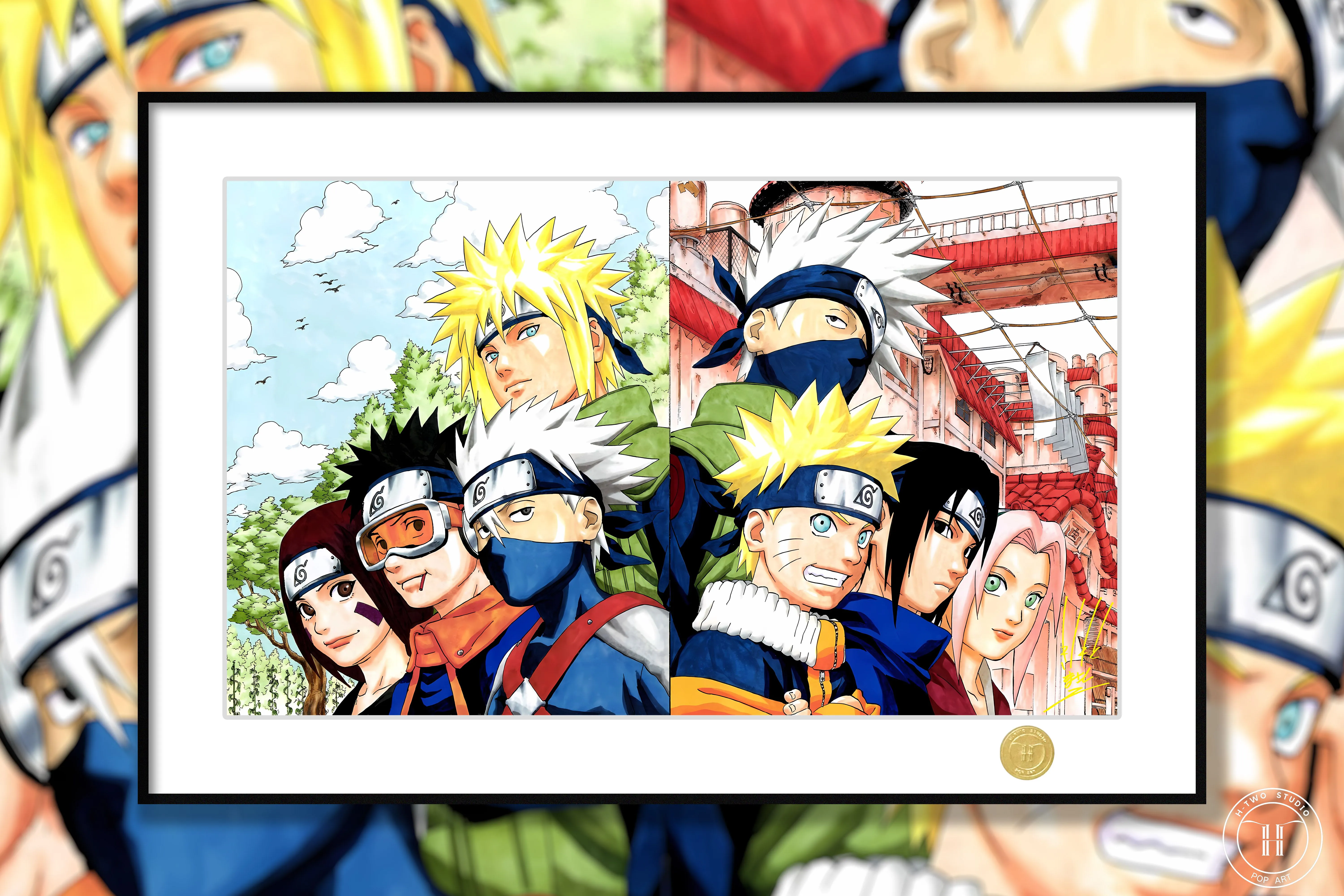 【Pre-sale】Decorative Painting of Naruto, Sasuke, Kakashi & Namikaze Minato-H2 Studio