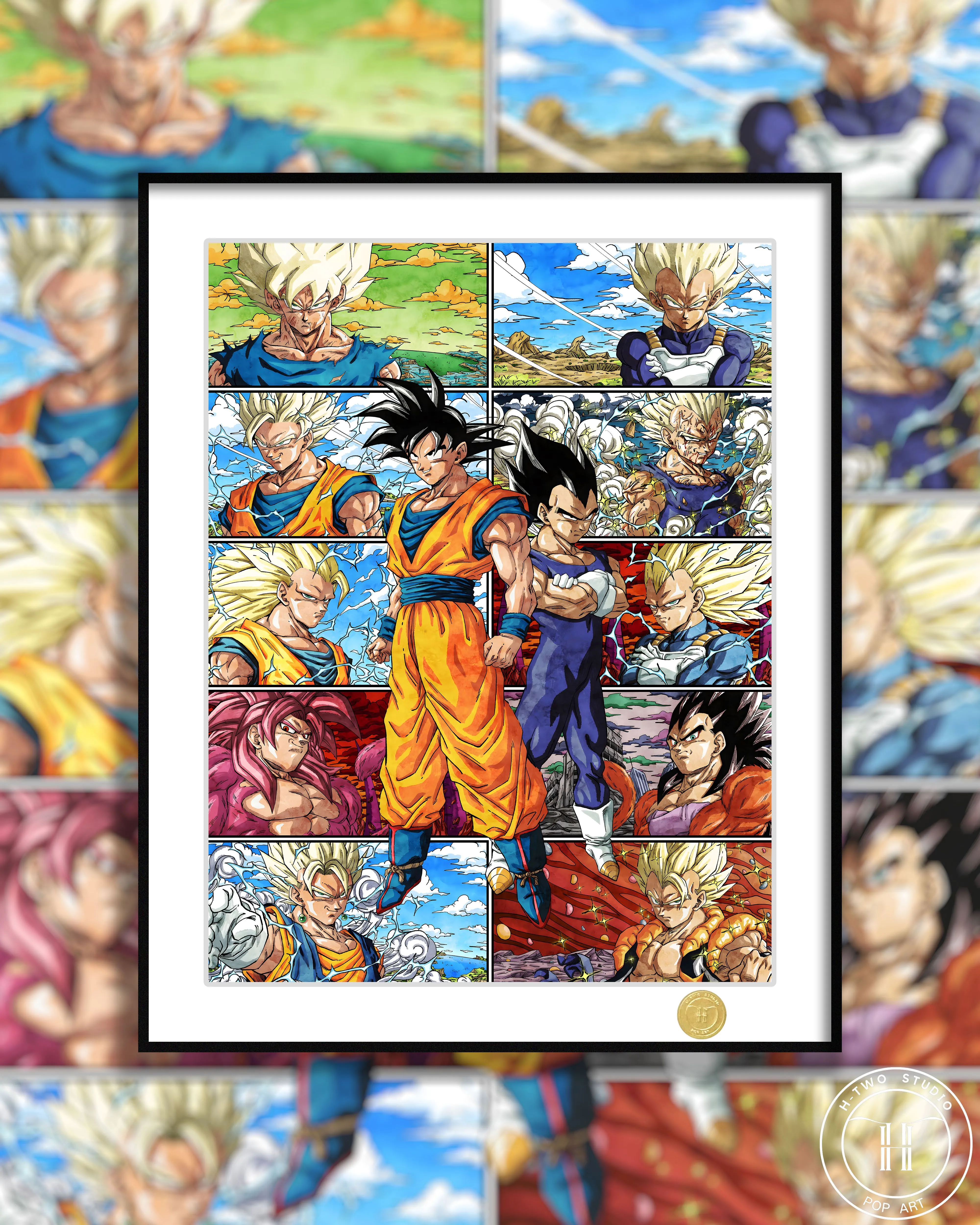 【Pre-sale】Decorative Painting of Son Goku VS Vegeta-H2 Studio