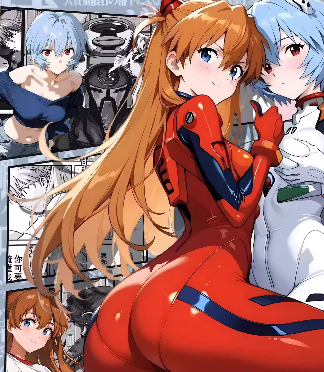 【Pre-sale】Decorative Painting of Asuka Langley Soryu and Ayanami Rei-EVA-H2 Studio