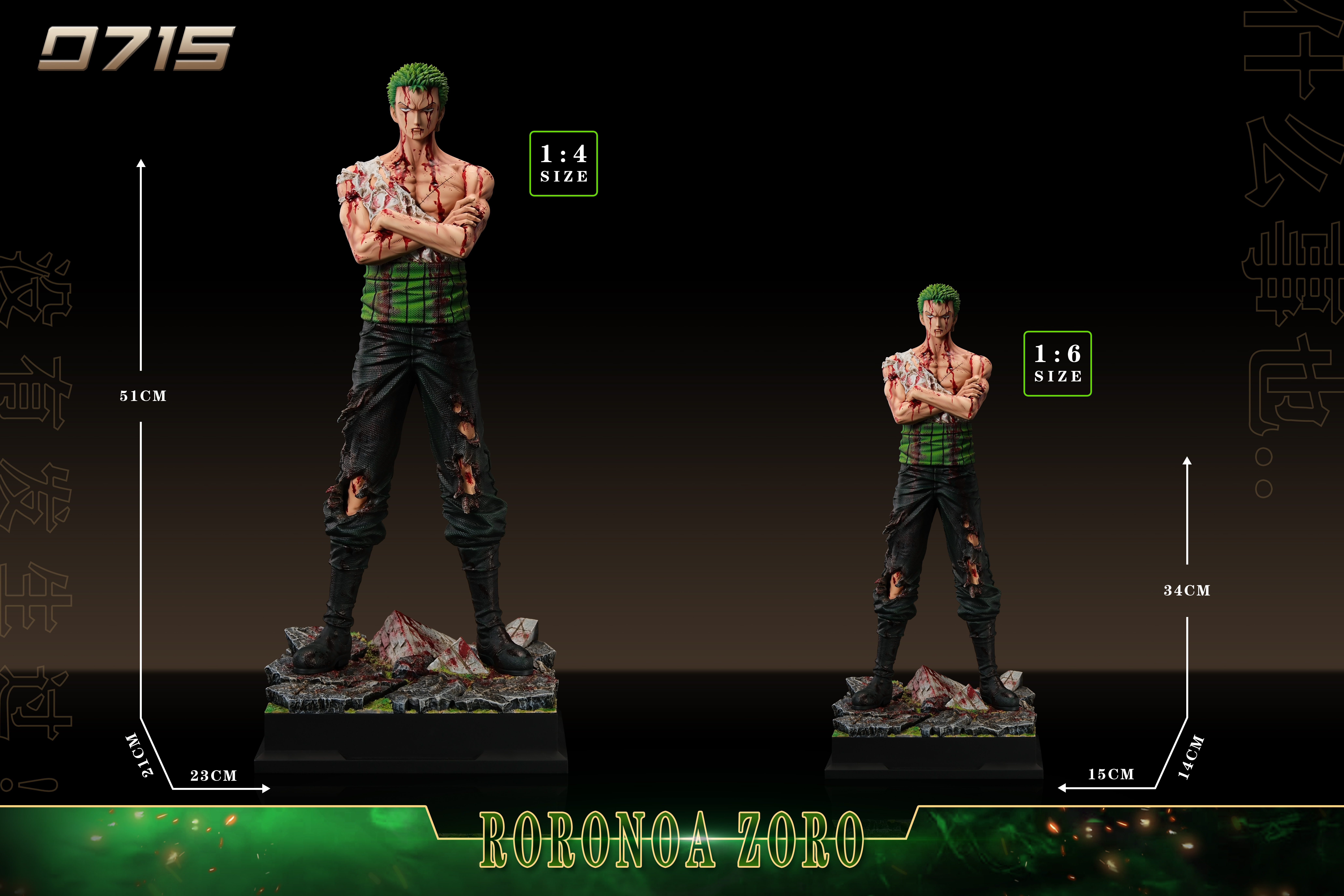 【Sold out】1/4 and 1/6 Scale 001 Injured Roronoa Zoro-0715 Studio