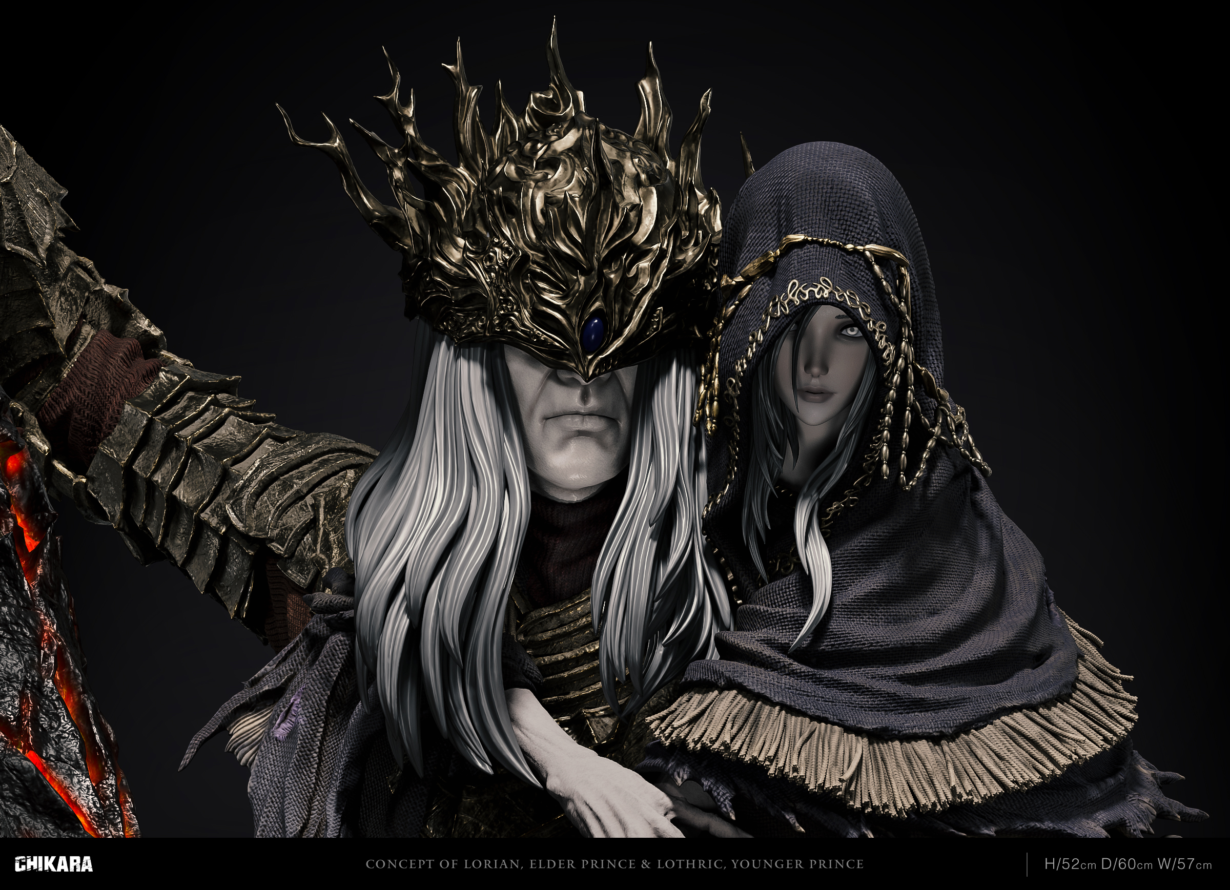 【Sold out】1/4 Scale Lorian, Elder Prince | Lothric, Younger Prince-Dark Souls 3-Chikara Studio