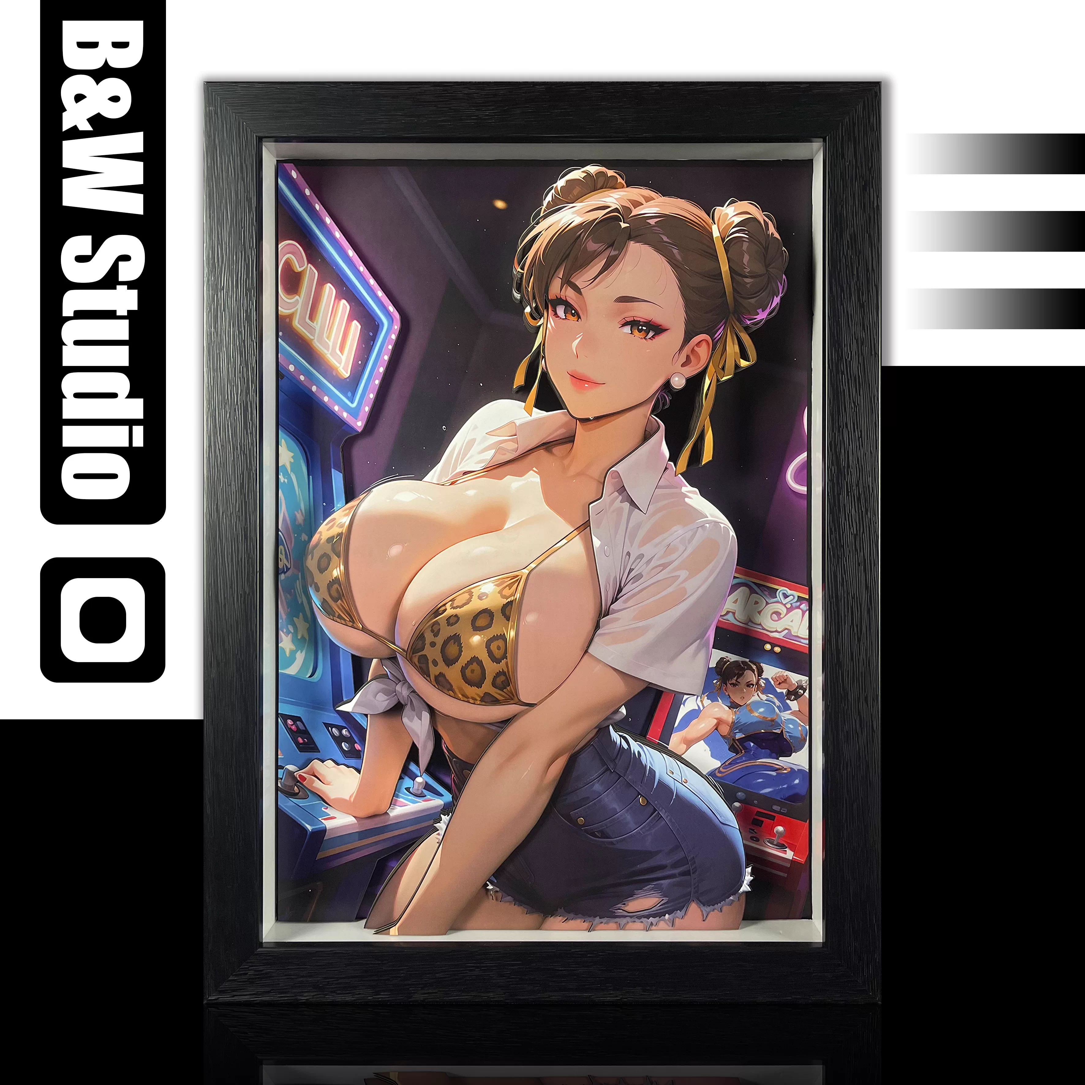 【Pre-sale】KKRD-021 Decorative Painting of ChunLi-Street Fighter-Black and White Studio
